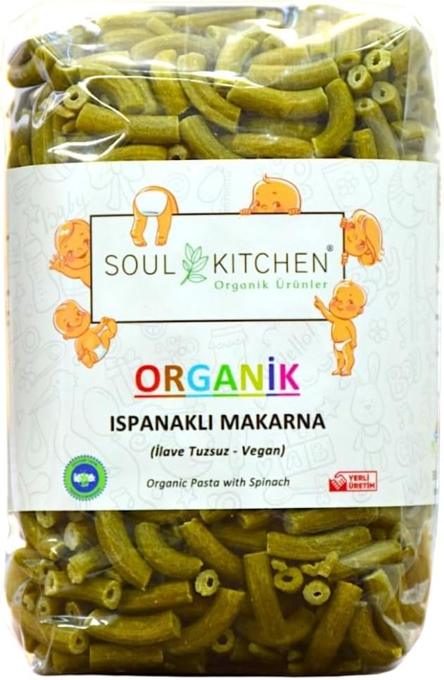 Organik Ispanaklı Makarna 330 gr (İlave Tuzsuz) (Vegan)
