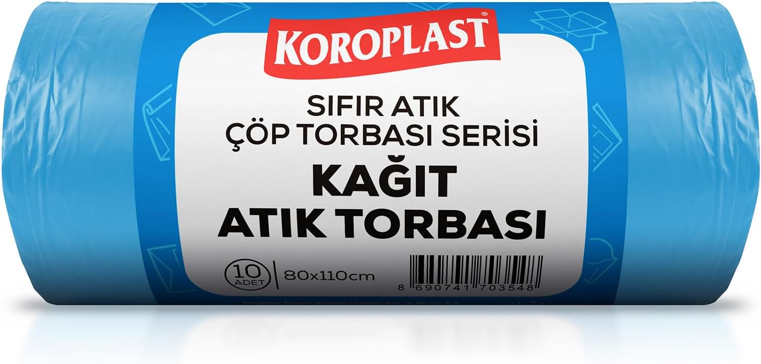 Alternative view of Kağıt Atıklar Çöp Torbası 10'lu 80×110 cm, Yırtılmaz, Geniş Kapasite, Çift Katlı, Geri Dönüştürülebilir Kağıt Atıklar Çöp Poşeti, Kırtasiye, Matbaa, Ofis, Ev, Okul, Fabrika, Şantiye, Otel