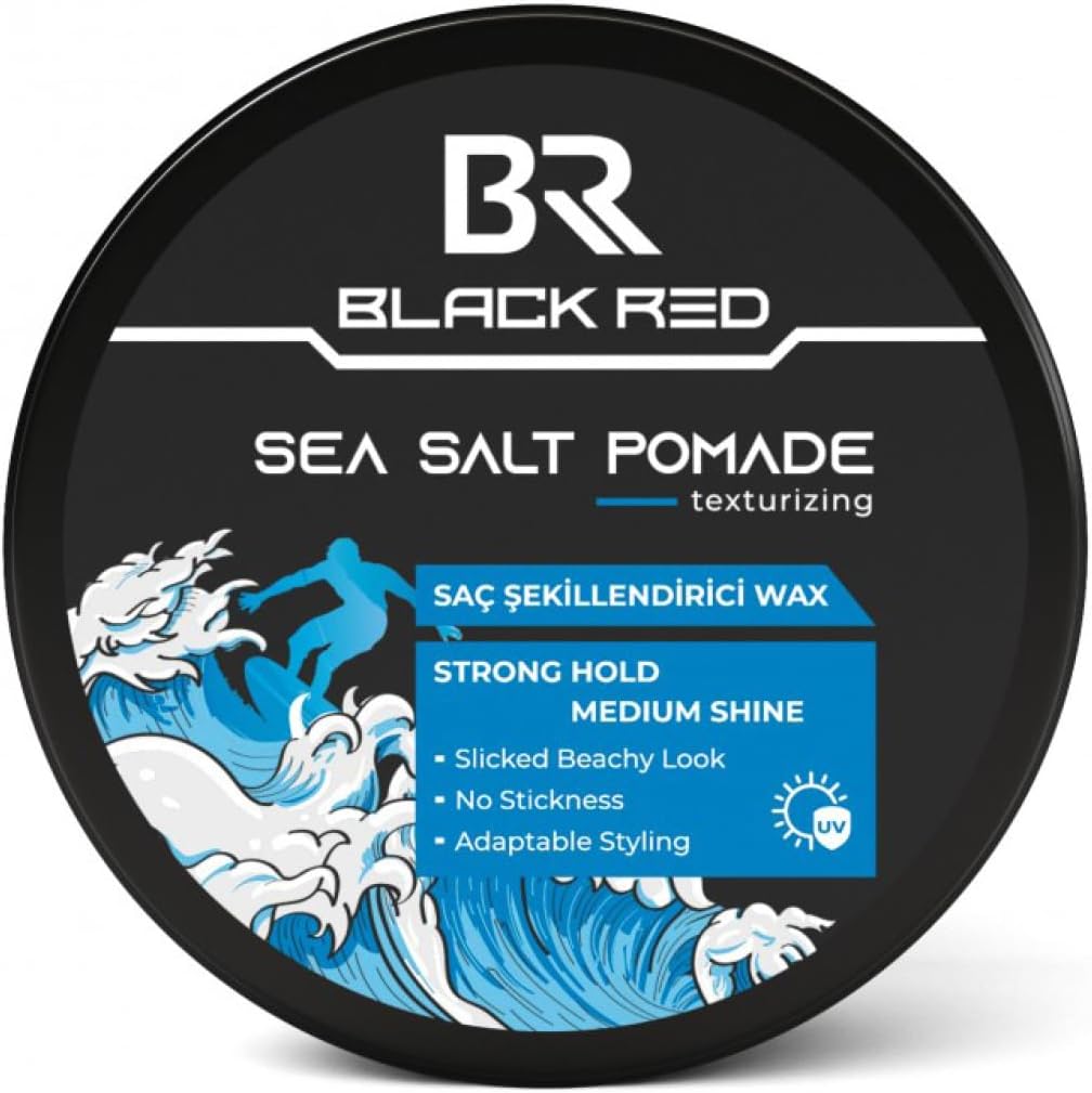 BLACK & RED Wax Saç Şekillendirici Wax Sea Salt Pomade Deniz Tuzlu Güçlü Tutuş - 120 ml
