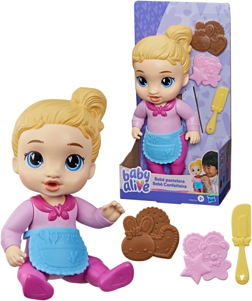 Baby Alive Baby, Hayali Yiyecek Aksesuarlı Sarı Saçlı Oyuncak Bebek, 3 Yaş ve Üzeri Kız ve Erkek Çocuklar için 26,5 cm Boyunda Oyuncaklar