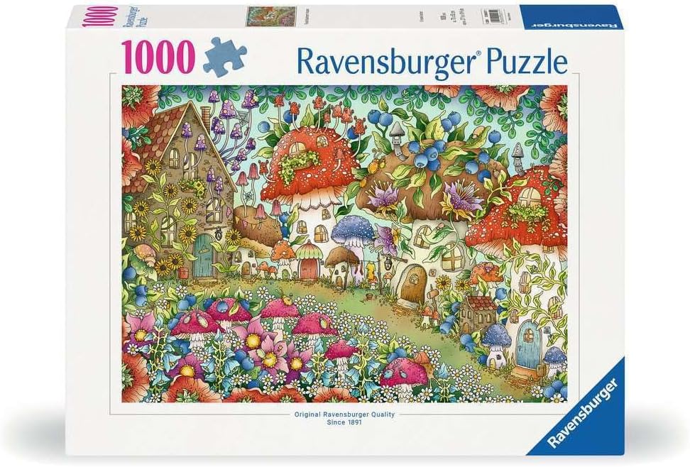 , 1000p Puzzle Çiçekli Mantar Evler, Yetişkin Puzzle - Görsel 3