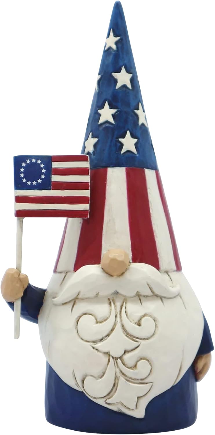 Enesco Jim Shore Heartwood Creek Dünyanın Etrafında Cüceler Amerikan Vatansever Heykelcik, 13 cm, Çok Renkli - Görsel 2
