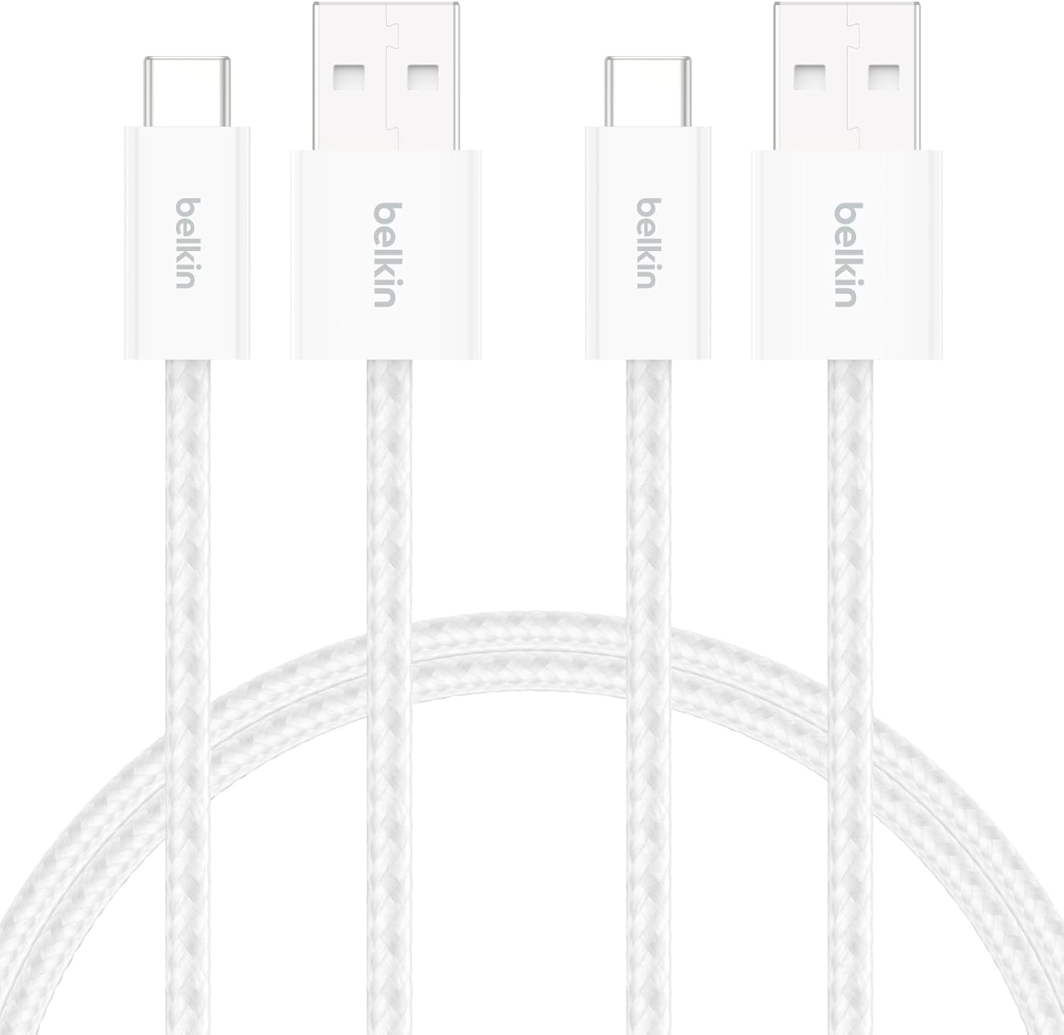2'li Örgülü USB-A - USB-C Kablo, 1,5 m, 15 W, Yumuşak, Esnek ve Hızlı Şarj Kablosu, 17 ve 16 Serisi, Galaxy S25, 10, iPad Pro ve Daha Fazlasıyla Uyumlu, Beyaz - Görsel 3