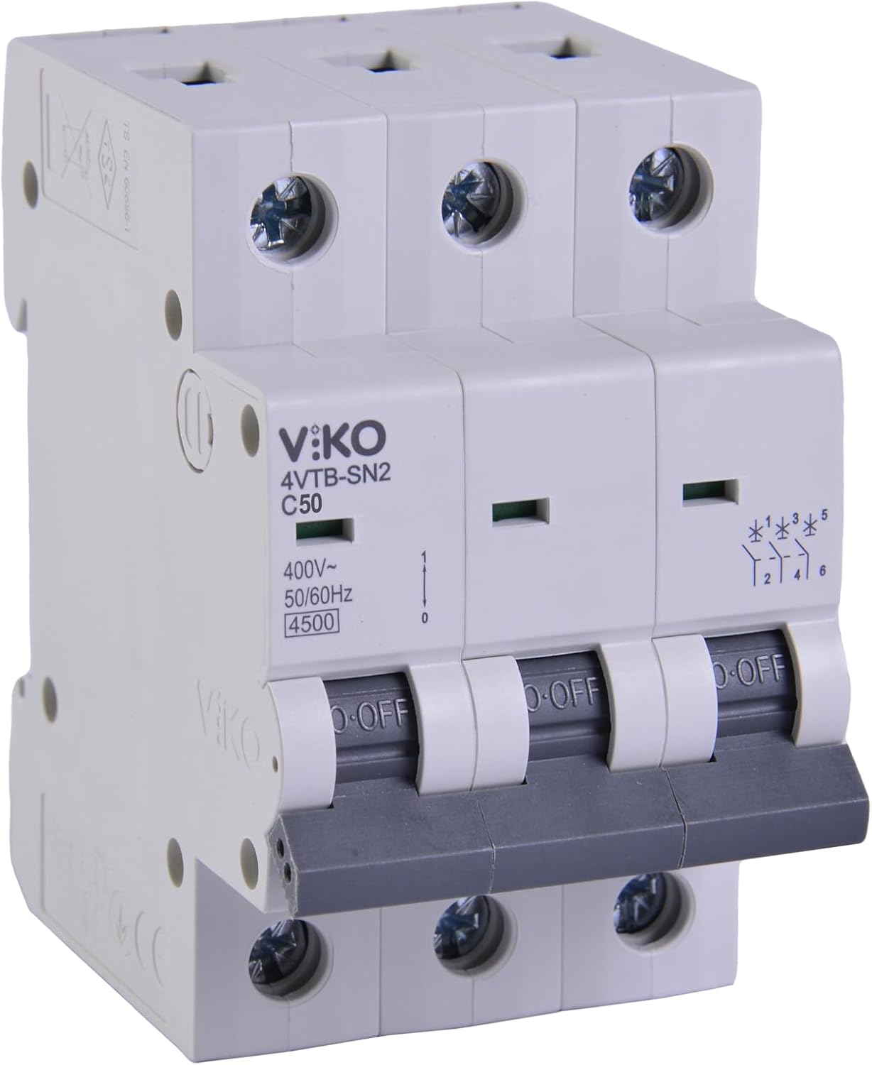 4VTB-3C50 Otomatik Sigorta 4,5kA C Tipi 3 Kutup 50A