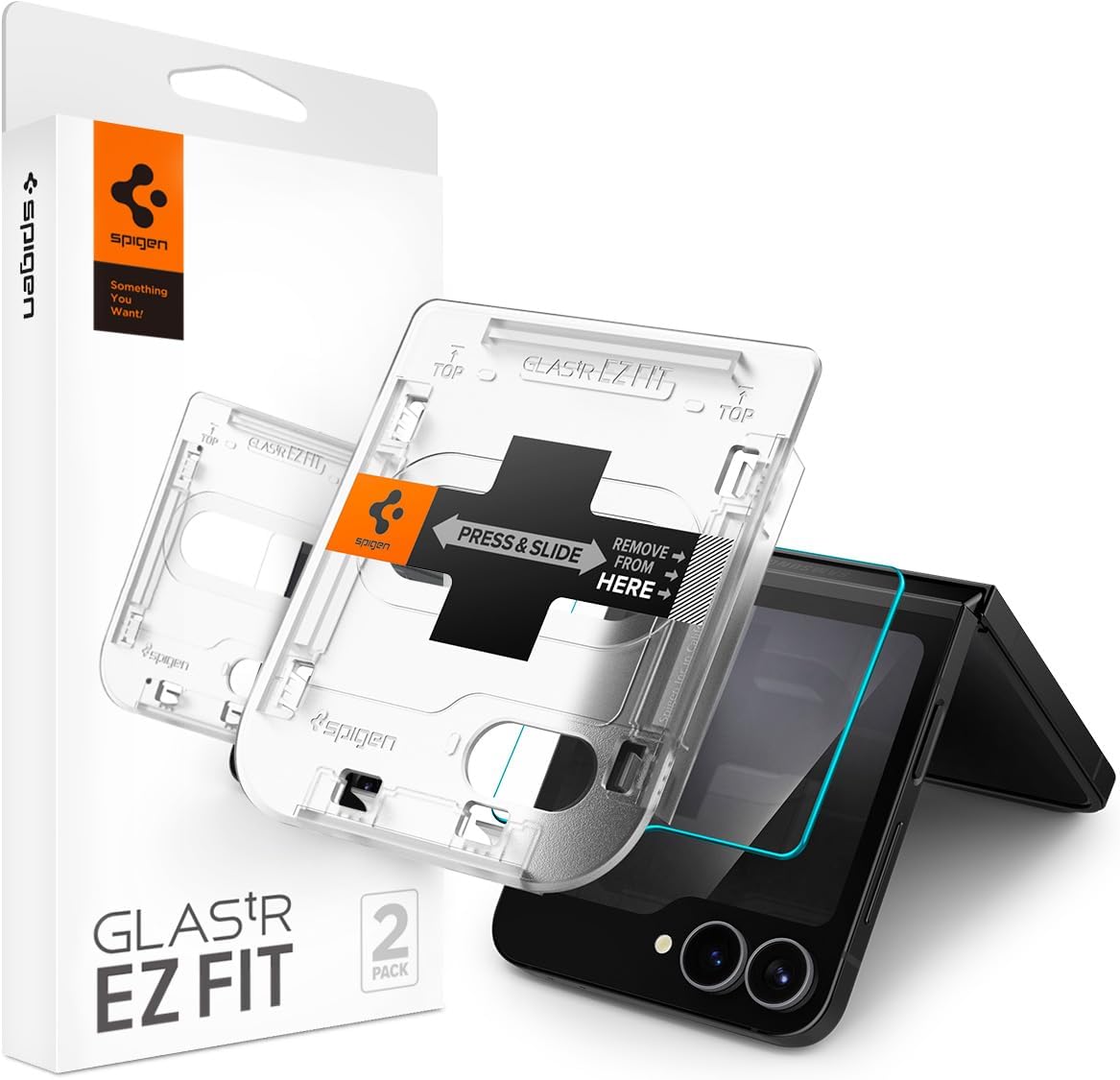 Galaxy Z Flip 6 ile Uyumlu Cam Ekran Koruyucu Kolay Kurulum GLAS.tR EZ Fit Slim HD (2 Adet) - AGL07972 - Görsel 3