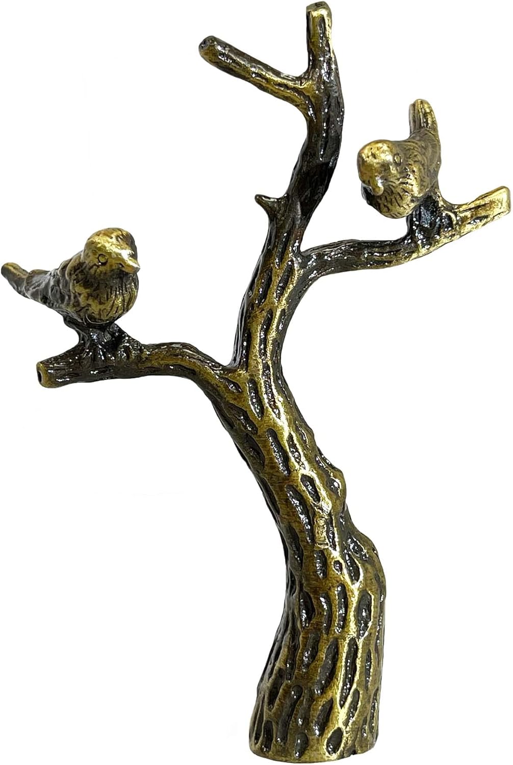 Royal Designs F-5029AB Ağaçtaki Küçük Kuşlar Lamba Tepesi, 19,4 cm, Antik Pirinç