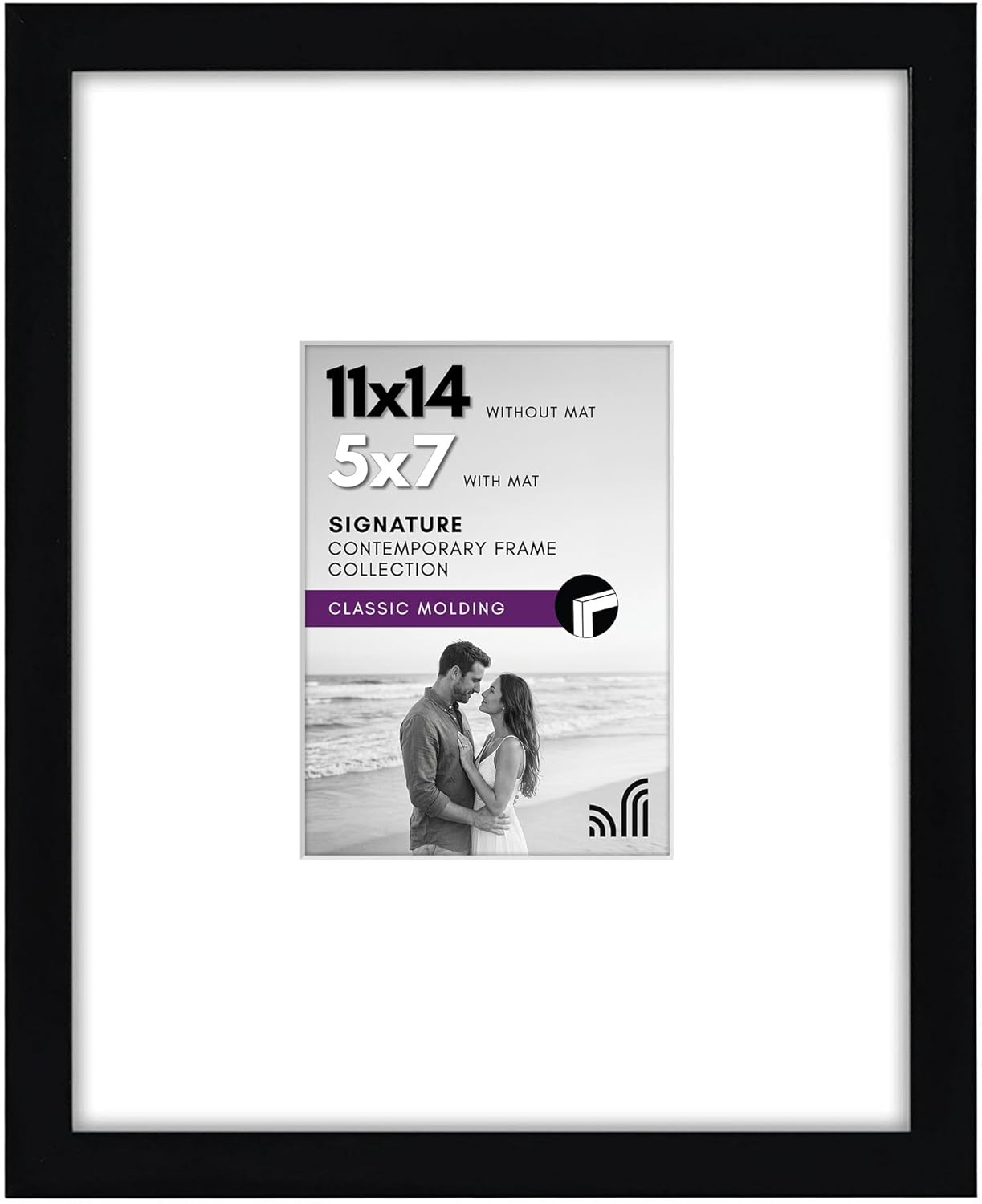 11x14 Siyah Resim Çerçevesi - 5x7 Mat ve 11x14 Mat olmadan görüntüler - Kırılmaya Dayanıklı Camlı Kompozit Ahşap - Duvar için Yatay ve Dikey Formatlar