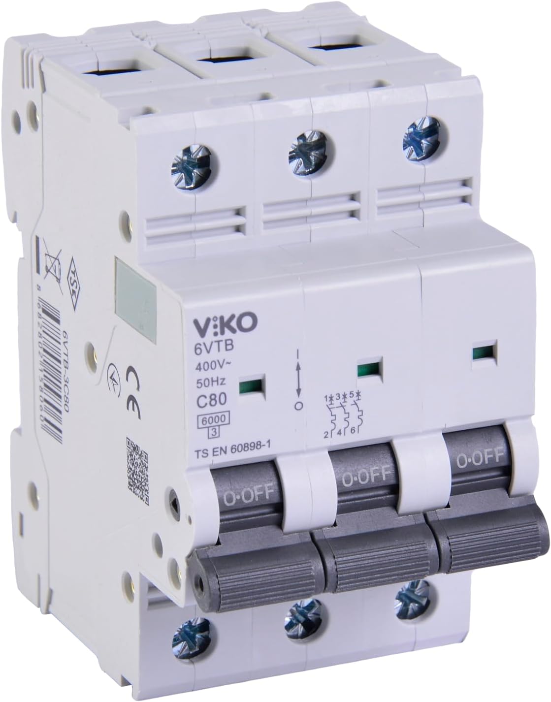Alternative view of 6VTB-3C80 Otomatik Sigorta 6KA C Tipi 3 Kutup 80A
