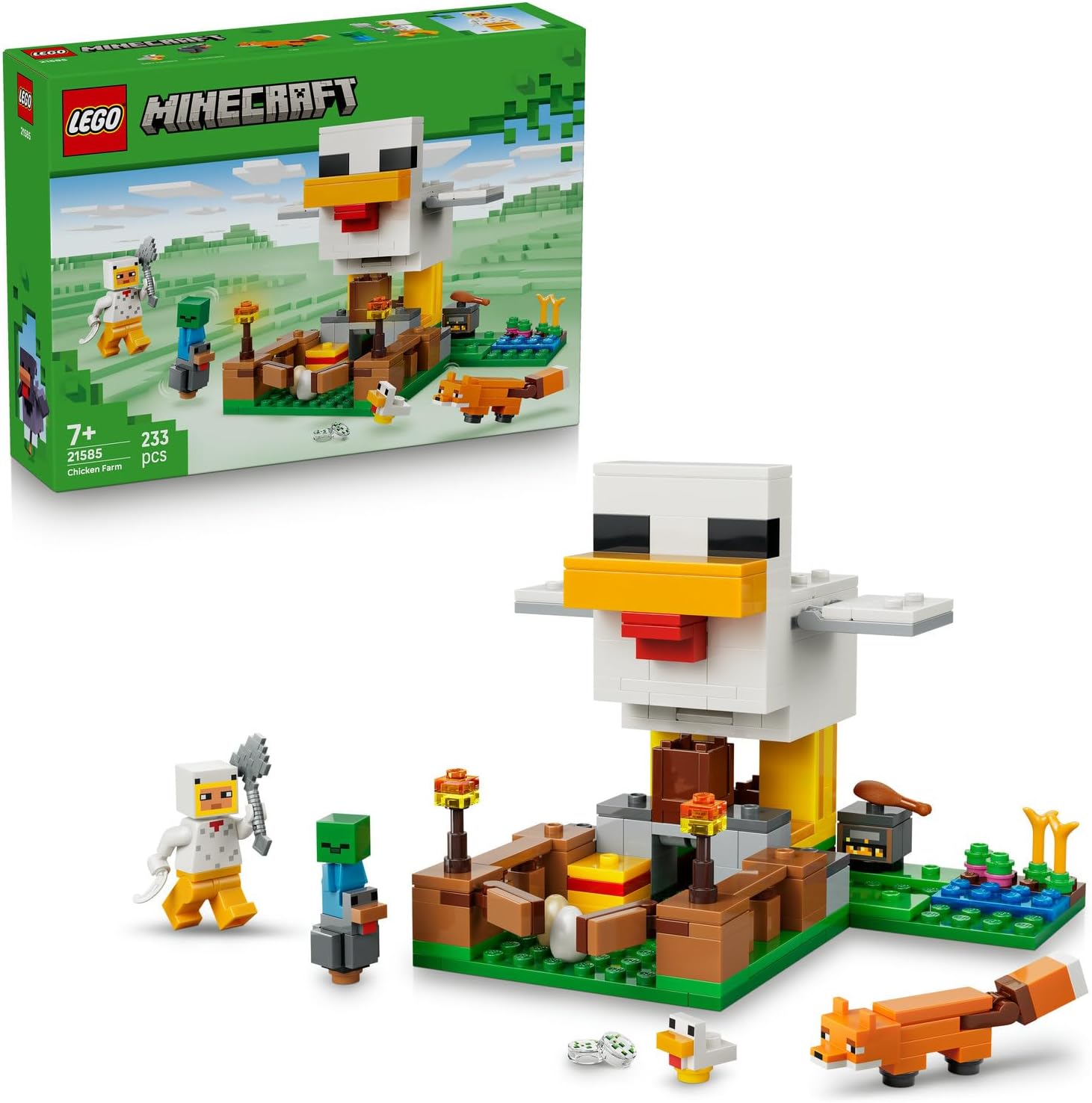 Alternative view of Tavuk Çiftliği 21585-7 Yaş ve Üzeri Çocuklar için Tavuk Sever Minifigürü, Yavru Zombi, Tilki, Soğuk Tavuk ve Civciv İçeren Yaratıcı Oyuncak Yapım Seti, Hediye Fikri (233 Parça)