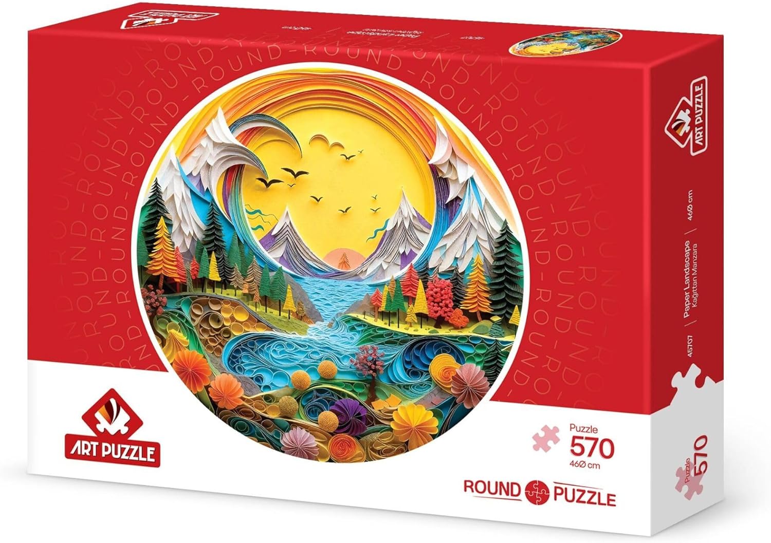 Alternative view of Kağıttan Manzara 570 Parça Round Puzzle