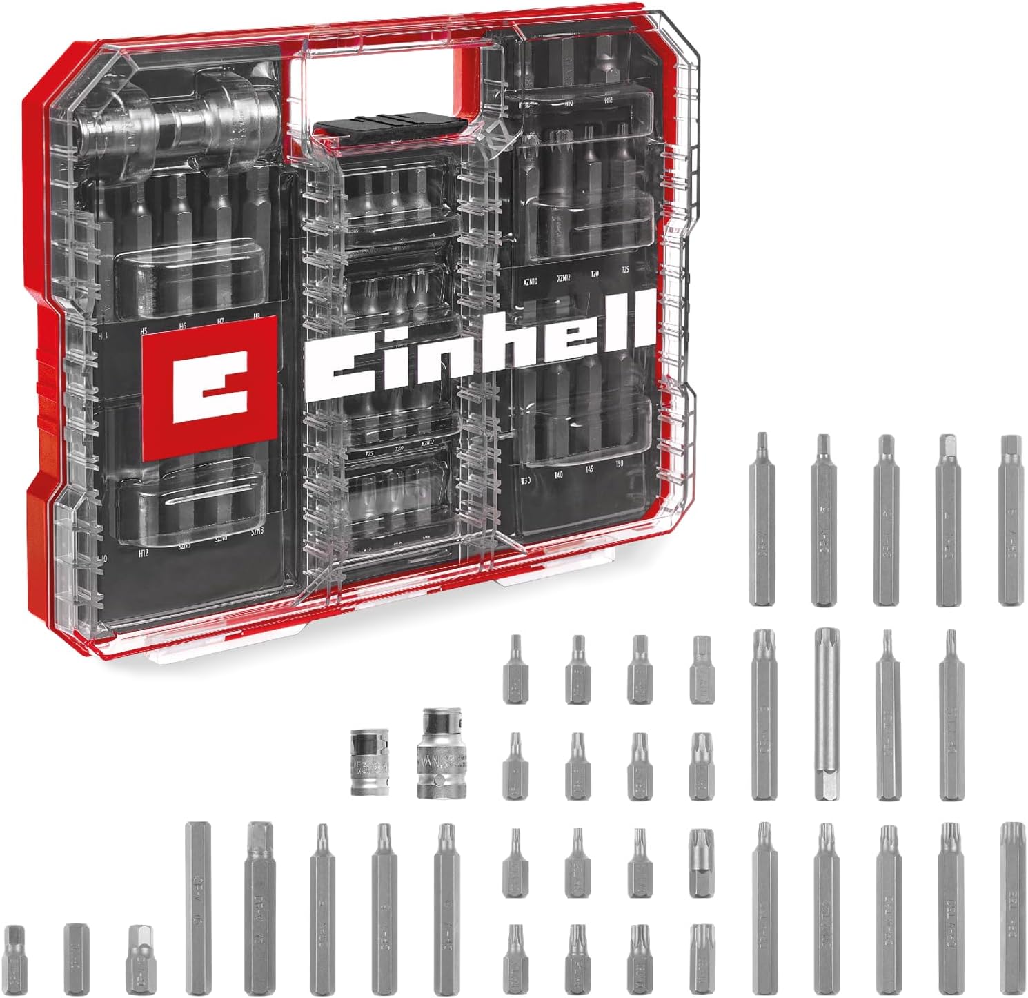 Orijinal XL-CASE Otomotiv Bit Seti – 40 Parça (10 mm Altıgen Saplı CrV Çelik Power Bitler, 10 mm Altıgen 3/8" ve 1/2" Kare Lokma Adaptörleri, Saklama Kutusu Dahil) - 49109032 - Görsel 2