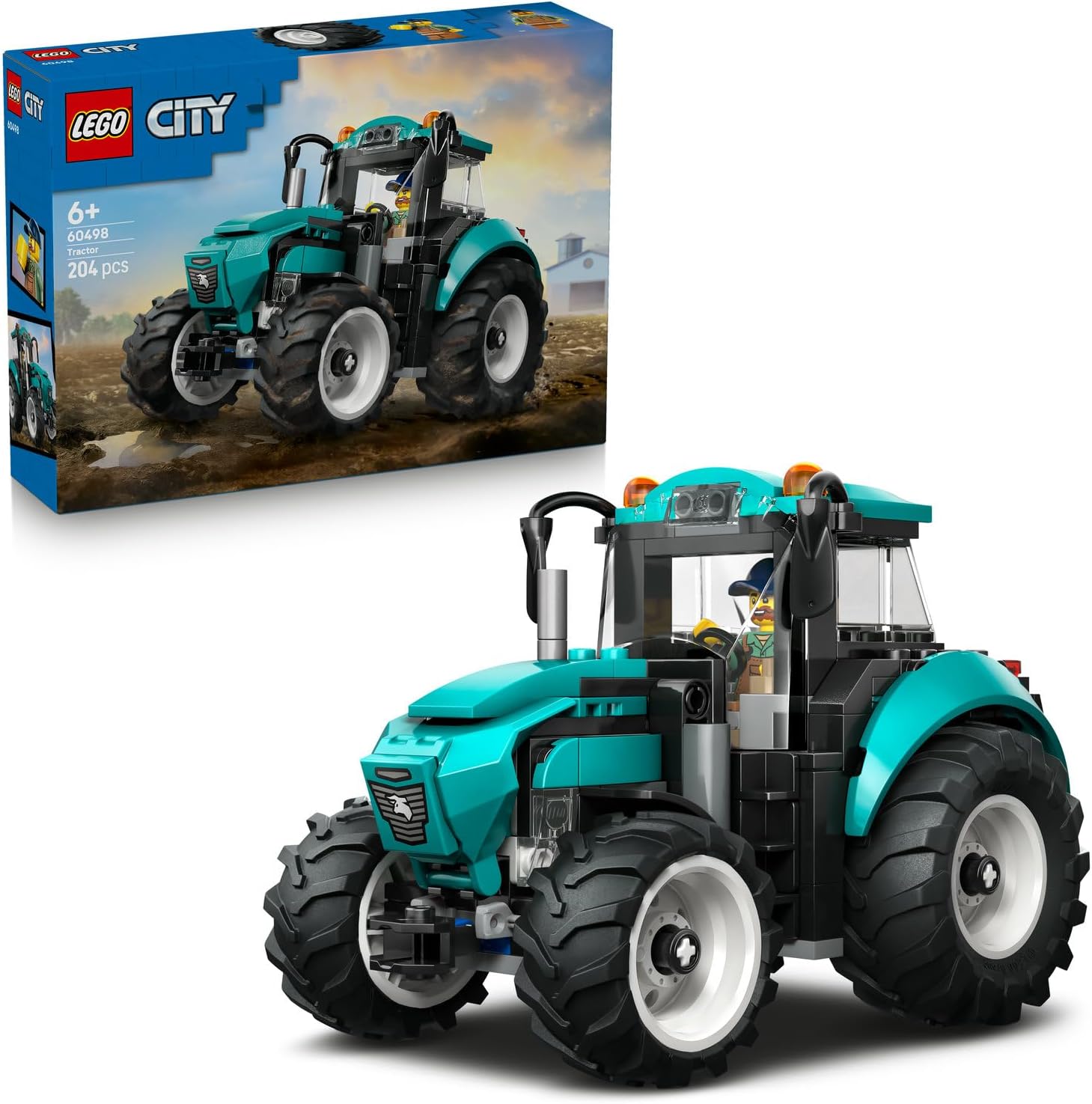 Alternative view of City Traktör 60498 – 6 Yaş ve Üzeri Erkek ve Kız Çocuklar için Çiftçi Minifigürü İçeren Yaratıcı Dekoratif Oyuncak Araba Yapım Seti, Çocuklar için Eğlenceli Hediye Fikri (204 Parça)
