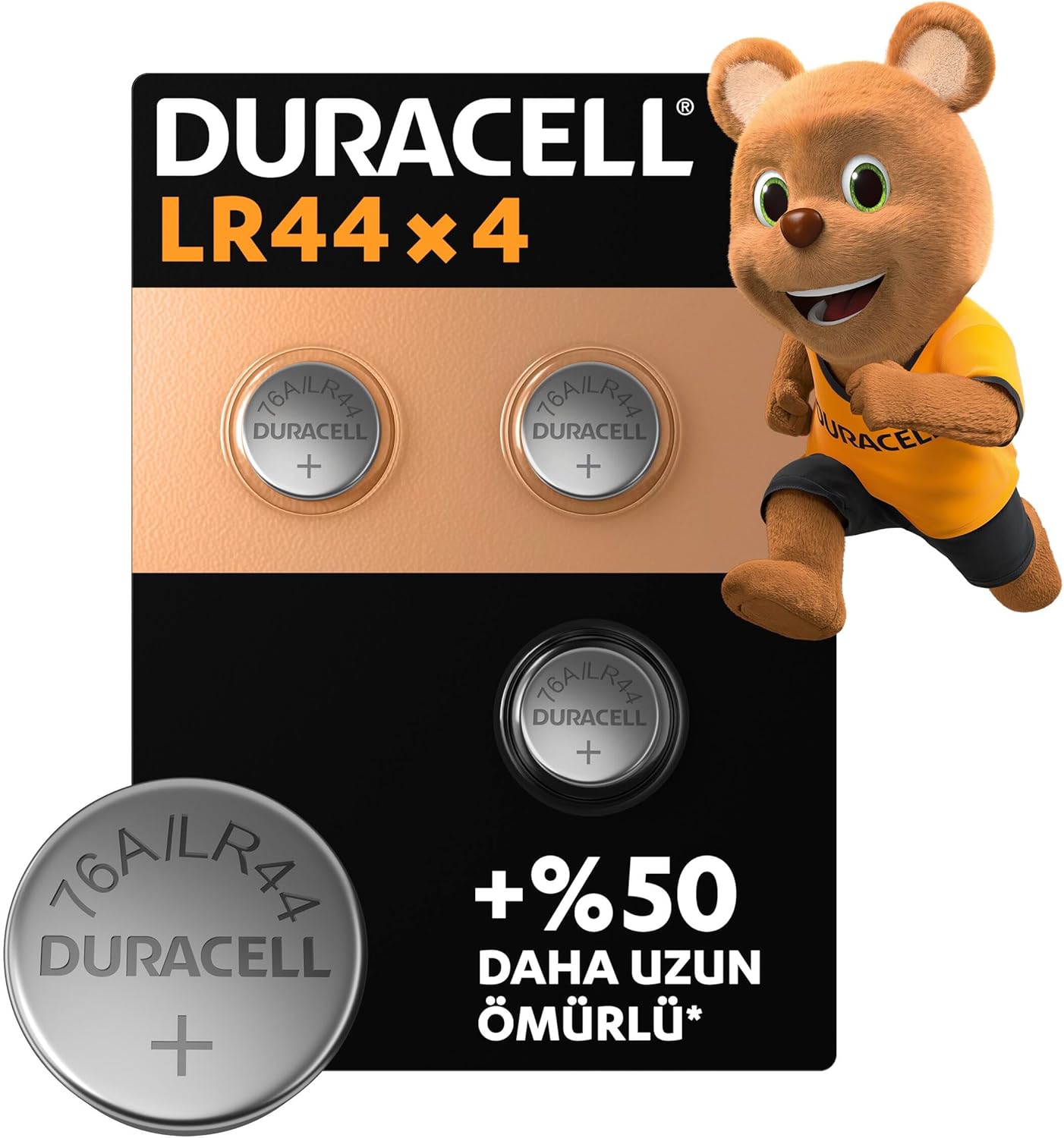 LR44 Özel Alkalin Pil (4’lü Paket) 1,5V (A76) – +%50 DAHA UZUN ÖMÜR – Termometrelerde, Kol Saatlerinde, Tıbbi Cihazlarda Kullanım – 5 Yıl Depolama Ömrü Garantisi – Sızıntı Önleme - Görsel 2
