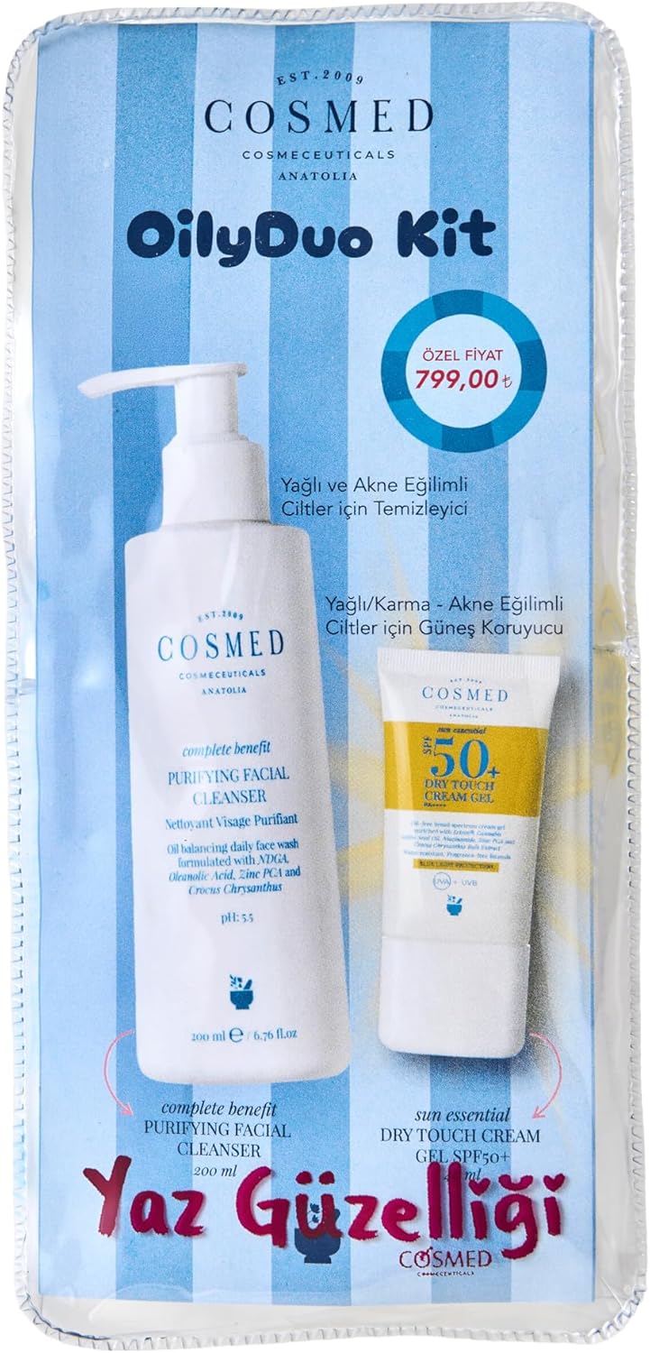 Alternative view of COSMED OilyDuo Kit, Yağlı/Karma Ciltler için Arındırıcı Yüz Temizleyici 200ml ve SPF50+ Güneş Kremi 40ml