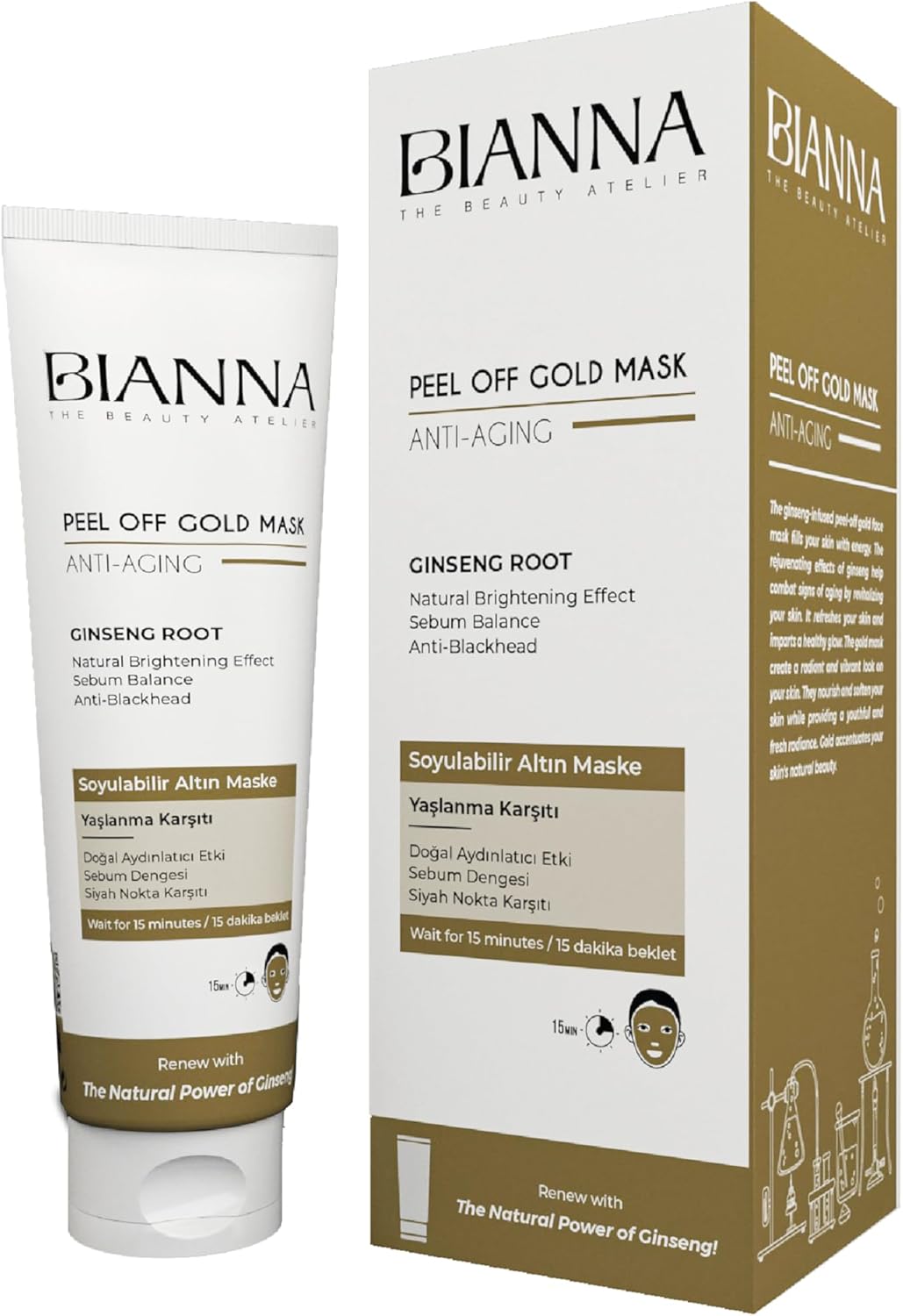 Alternative view of Altın Maske Antiaging Yaşlanma Karşıtı Soyulabilir Maske Ginseng Siyah Nokta Karşıtı Cilt Bakımı - 100 ml