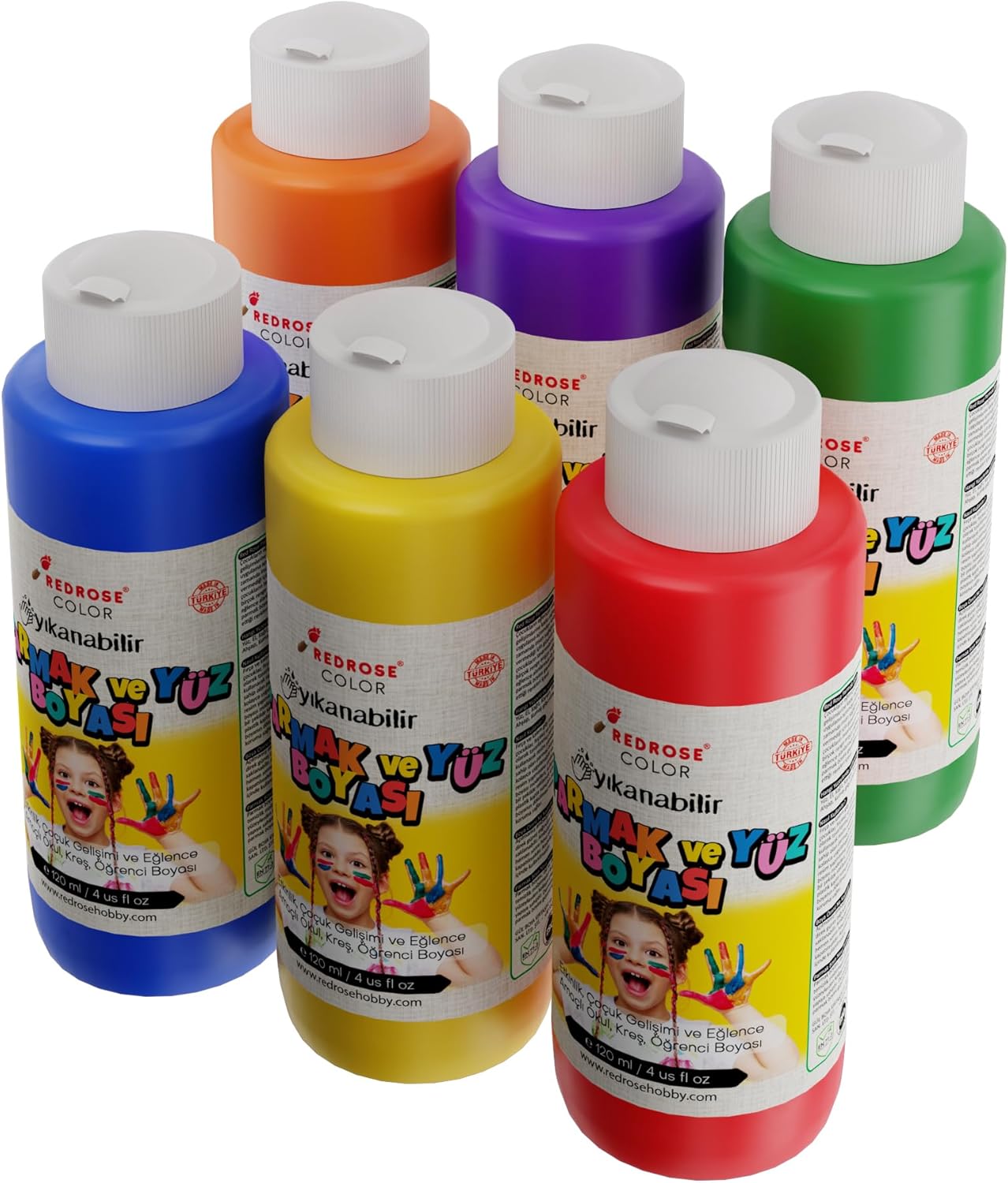 Ara Renkler Parmak Boyası 6'lı Set 6x120ml