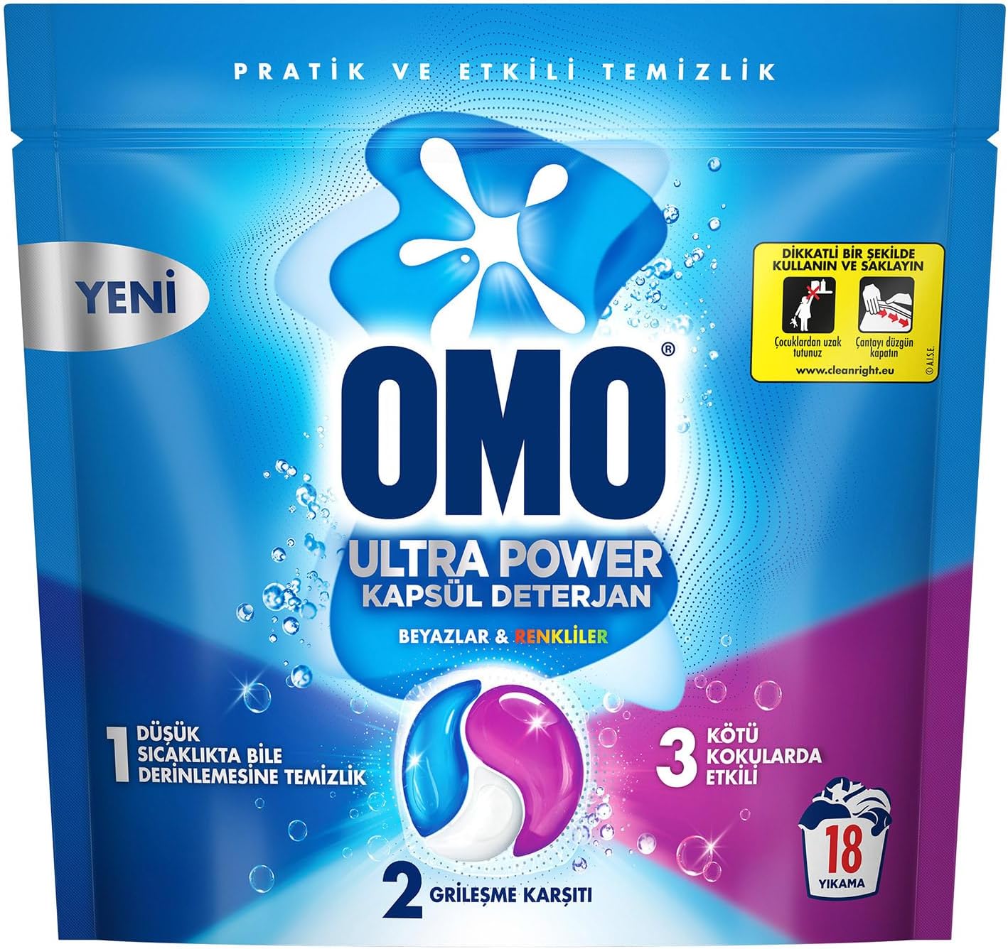 Ultra Power Kapsül Çamaşır Deterjanı 18 Yıkama