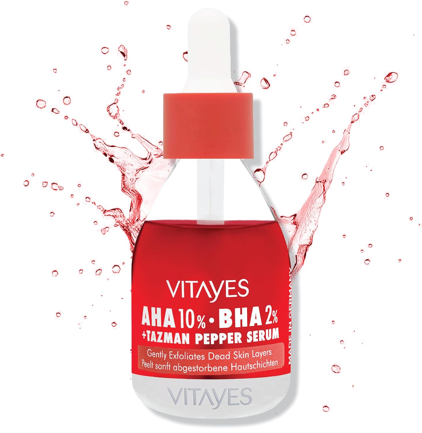 Alternative view of VITAYES AHA%10 BHA%2 Kırmızı Peeling Cilt Serumu - Gözenek Sıkılaştırıcı, Cilt Canlandırıcı, Yenileyici, Ton Eşitleyici, Arındırıcı, Siyah Nokta ve Akne Karşıtı, Anti-Aging, Yaşlanma Karşıtı 30 ml