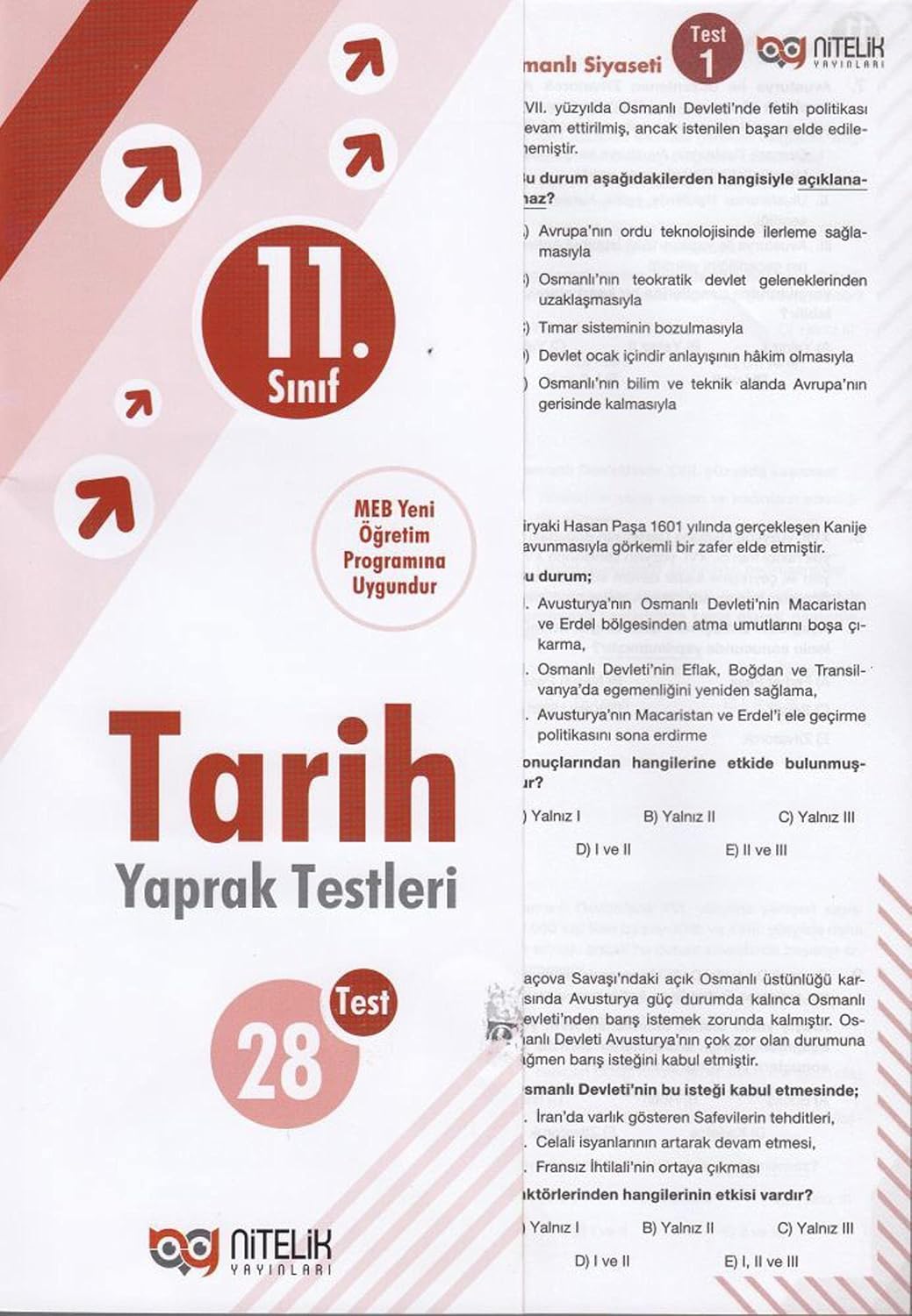 11. Sınıf Tarih 28 Yaprak Test