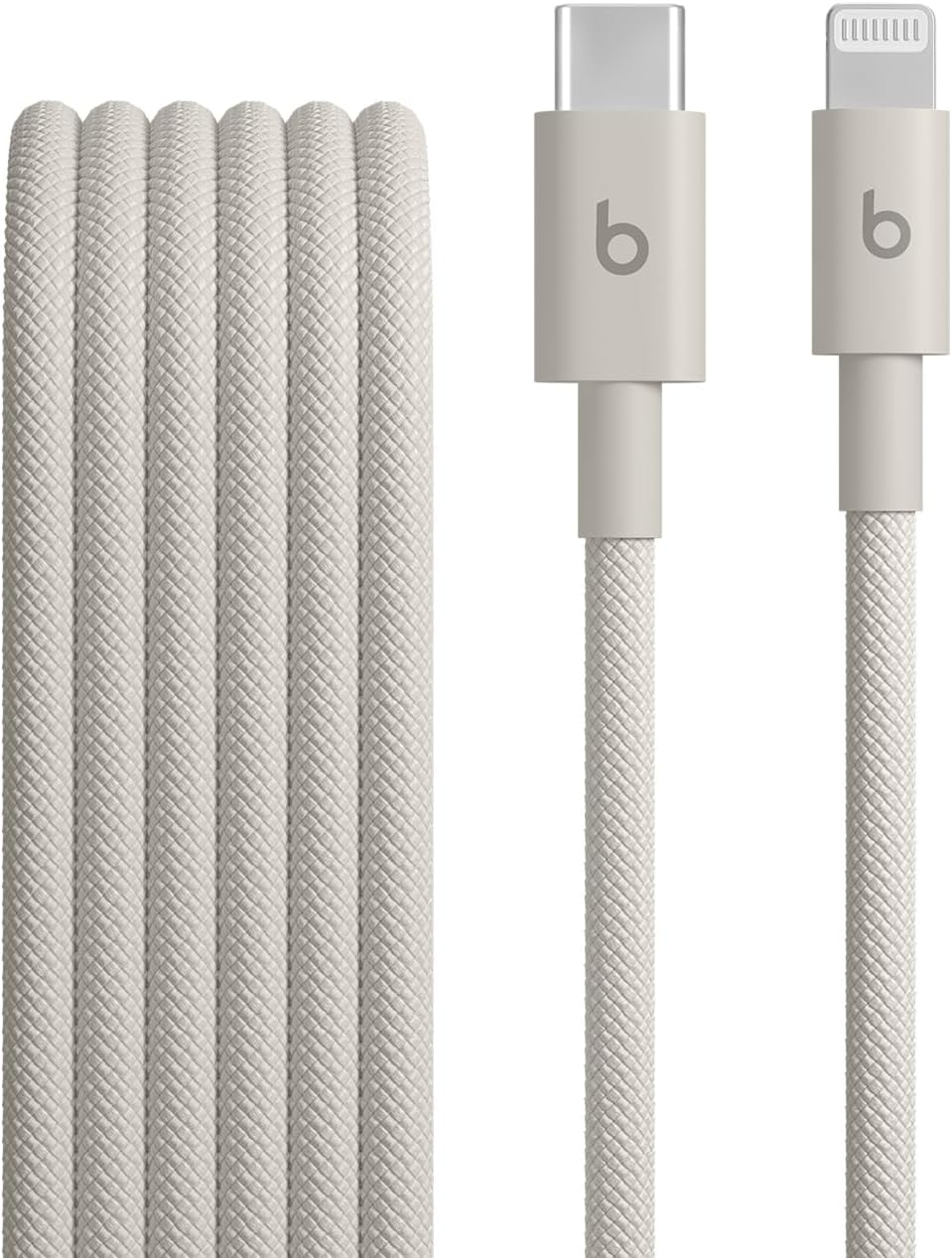 USB-C'den Lightning'e Örgülü Kablo, Hızlı Şarj, Dayanıklı/Dolanmayan, Lightning Girişli Aygıtları İçin Uyumlu Şarj Kablosu (1,5 m) – Granit Beji - Görsel 3