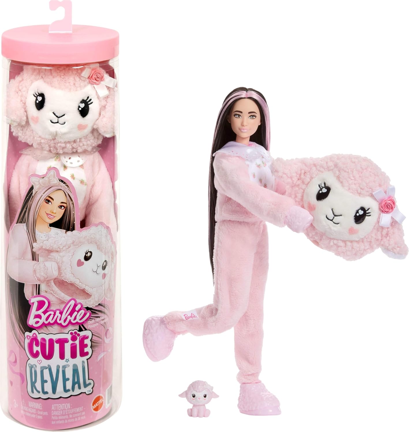 Alternative view of Cutie Reveal bebek ve aksesuarları, Yumuşak Dostlar Serisi kuzucuk, renk değişimi ve mini evcil hayvan dahil 10 sürpriz, JJP66