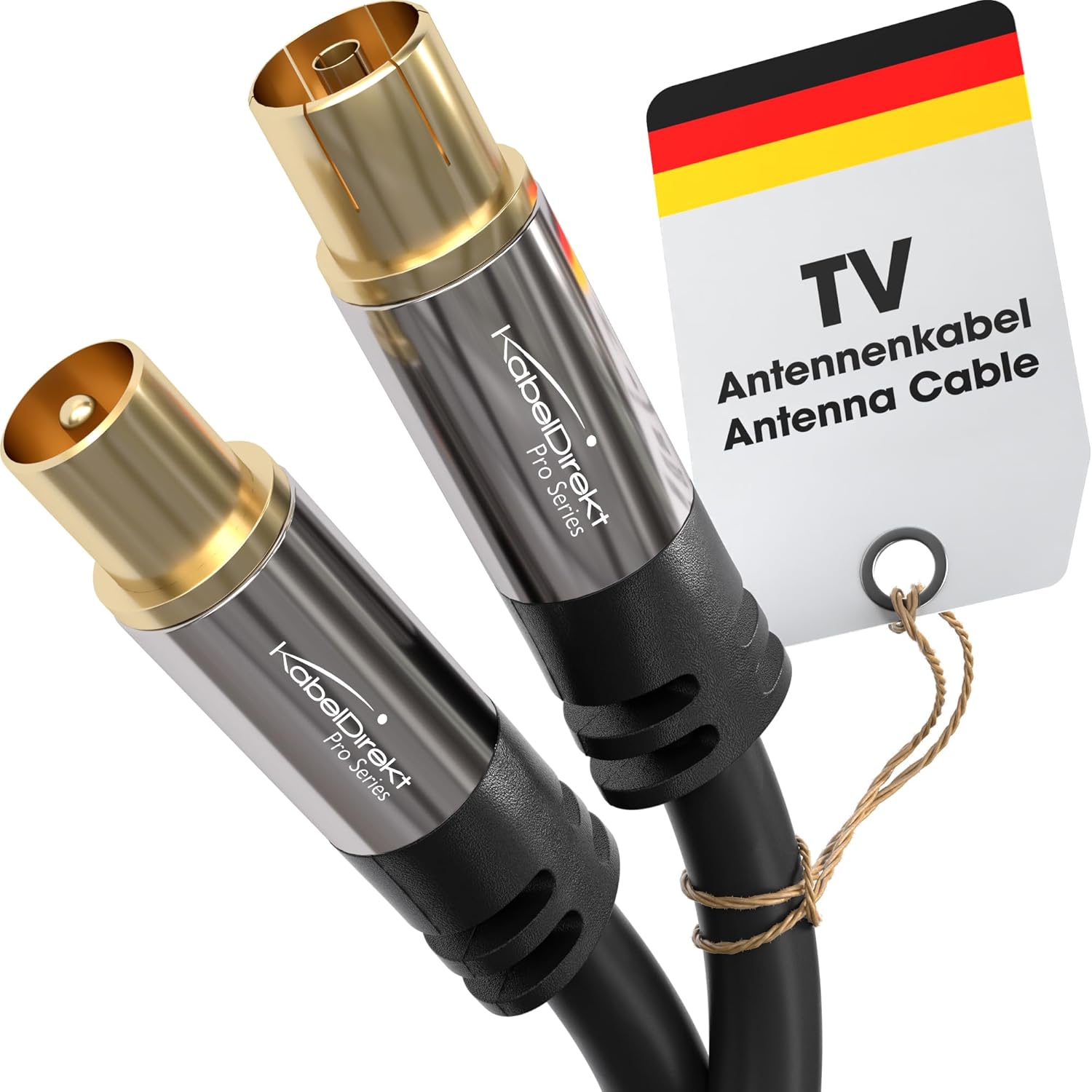 Alternative view of – 4K Anten Kablosu, Koaksiyel Kablolar – 2m – Dijital ve Analog TV için TV Kablosu, Metal Konnektörler – 0,5-20m arasında mevcut (Fişten Dişi Uca, DVB-C/DVB-T/DVB-S için, siyah)