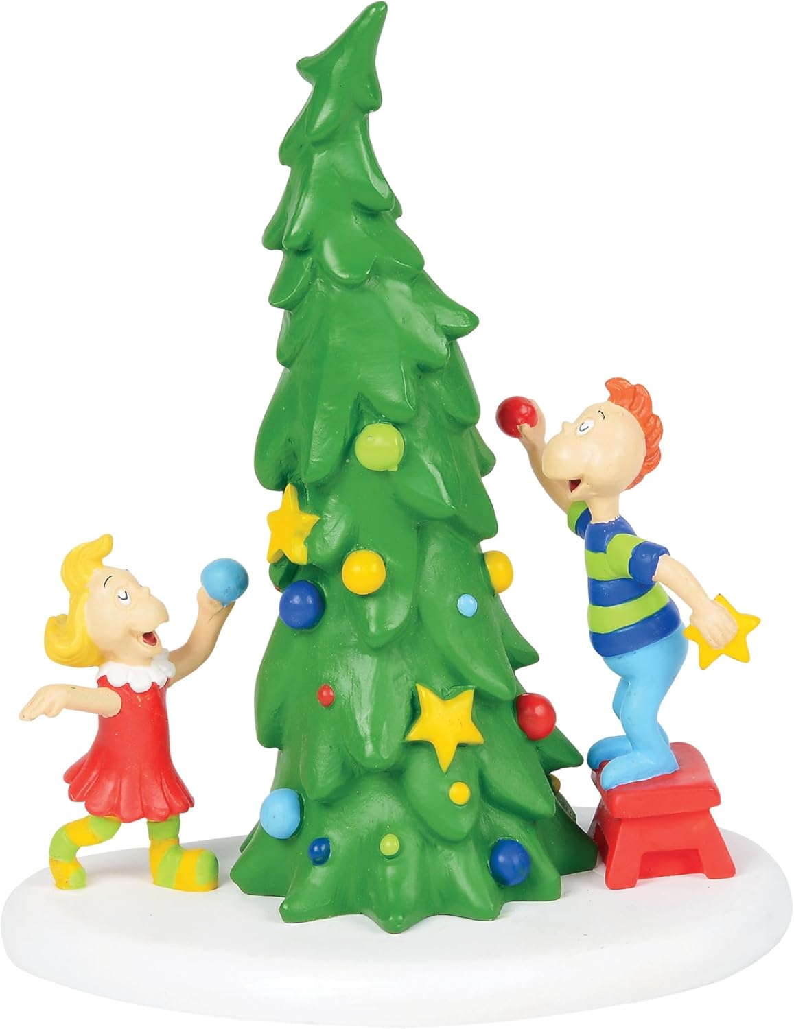 Department 56 Dr. Seuss The Grinch Village Accessories Whoville Noel Ağacı Figürü, 10 cm, Çok Renkli - Görsel 2