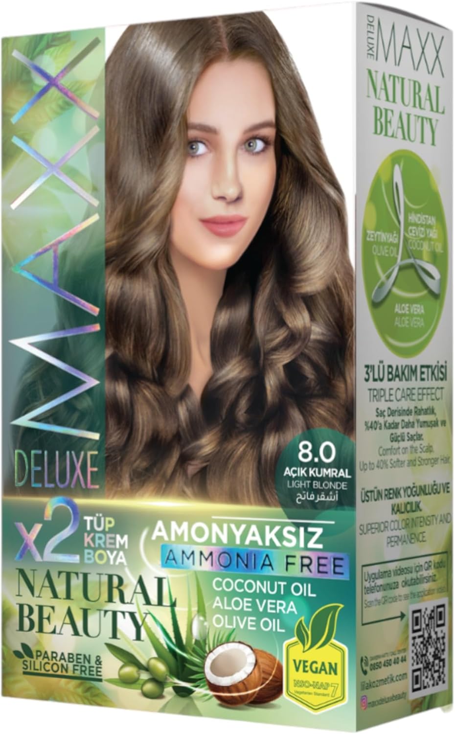 Alternative view of Natural Beauty Amonyaksız Set Saç Boyası 8.0 Açık Kumral