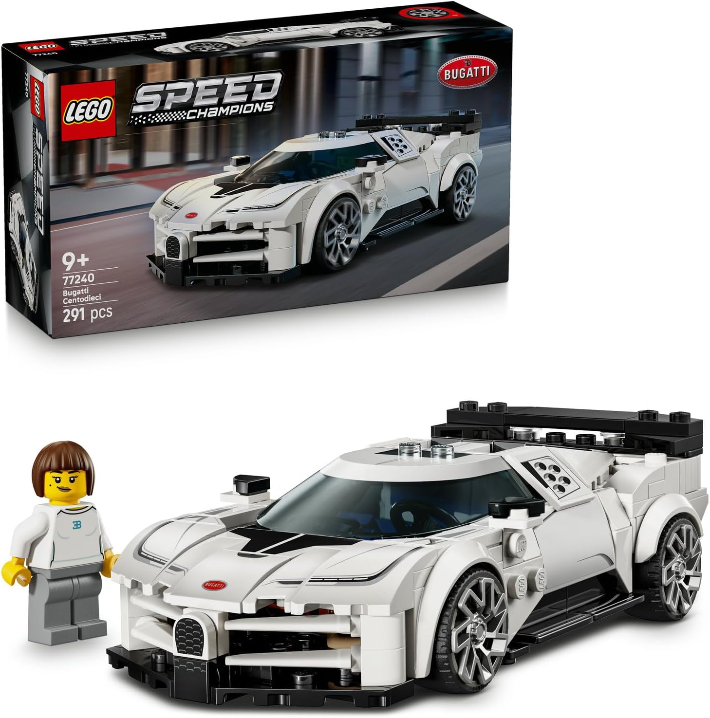 Alternative view of Bugatti Centodieci 77240 – 9 Yaş ve Üzeri Çocuklar İçin Koleksiyonluk Model Araba, Detaylı Yarış Arabası ve Sürücü Figürüyle Oyun ve Sergileme Yapım Seti (291 Parça)