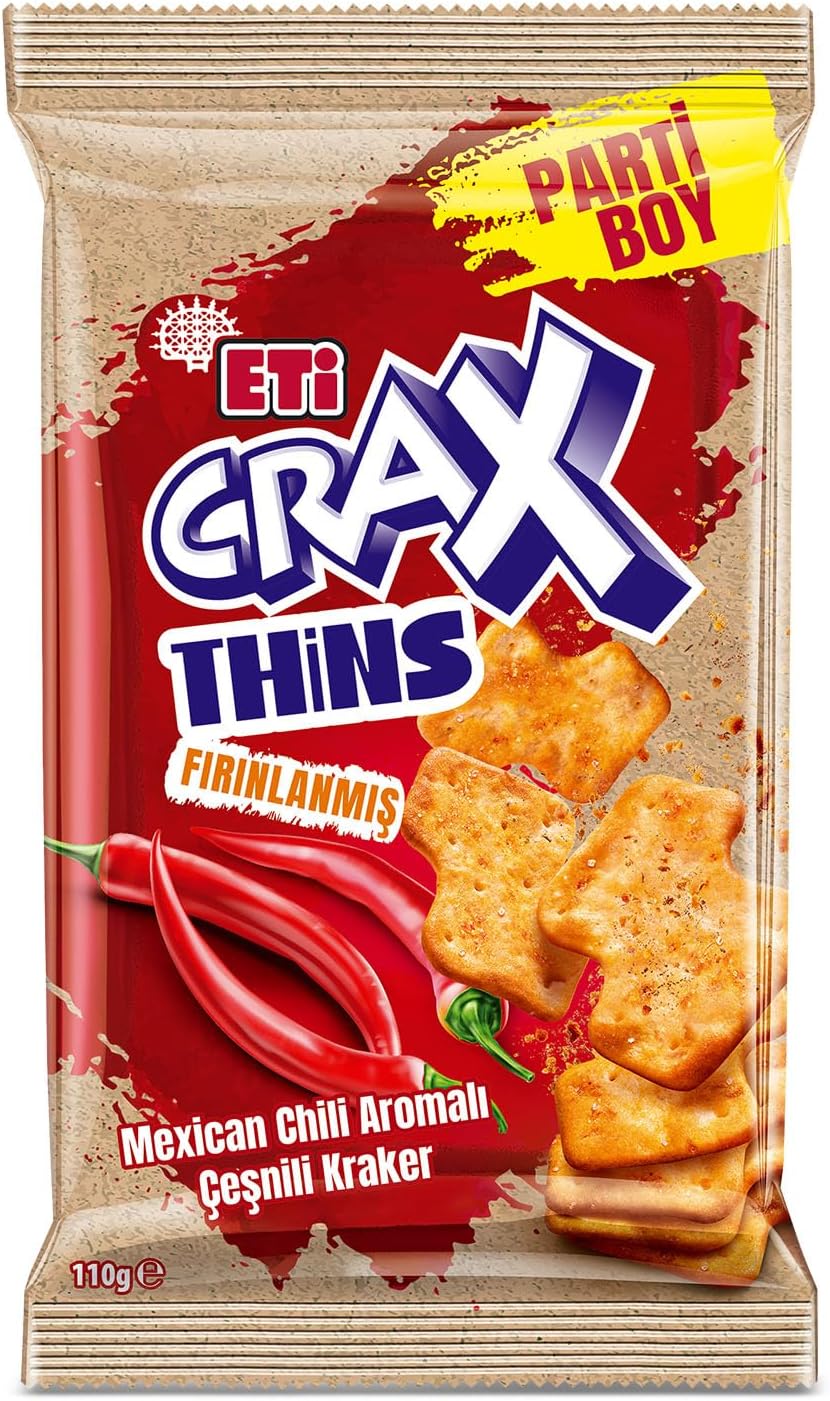 Crax Thins Mexican Chili Aromalı Çeşnili Kraker 110 g