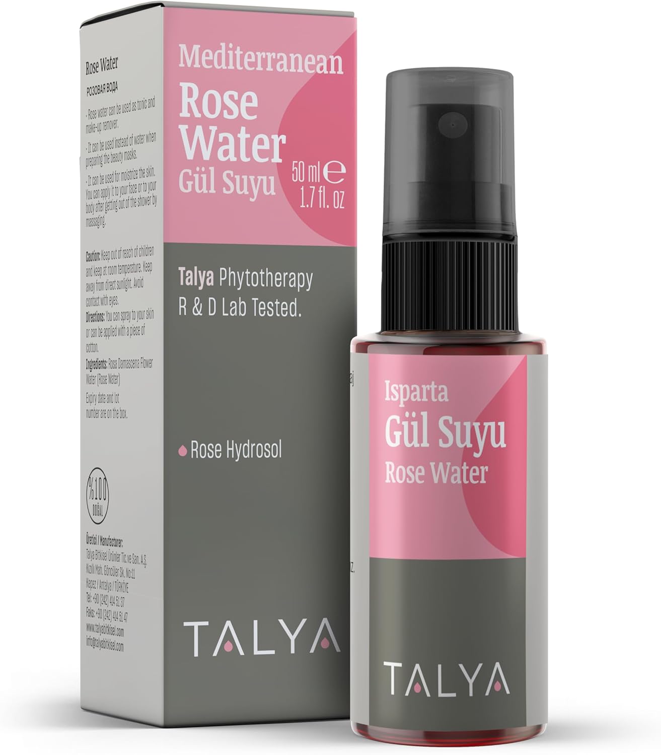 %100 saf gül suyu 50 ml – Hassas ciltler için avantaj, yüz toniği ve nemlendirici krem