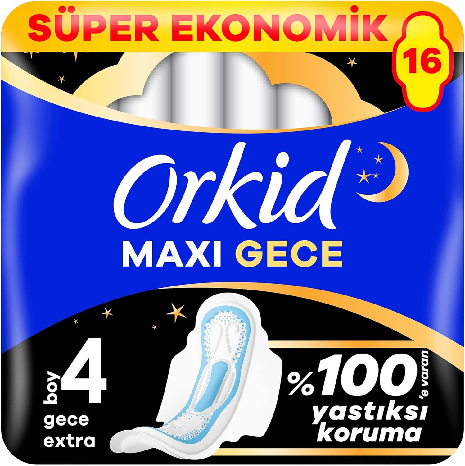 Maxi Secure Gece Hijyenik Pedleri (Boy 4) 16 Adet Hijyenik Ped