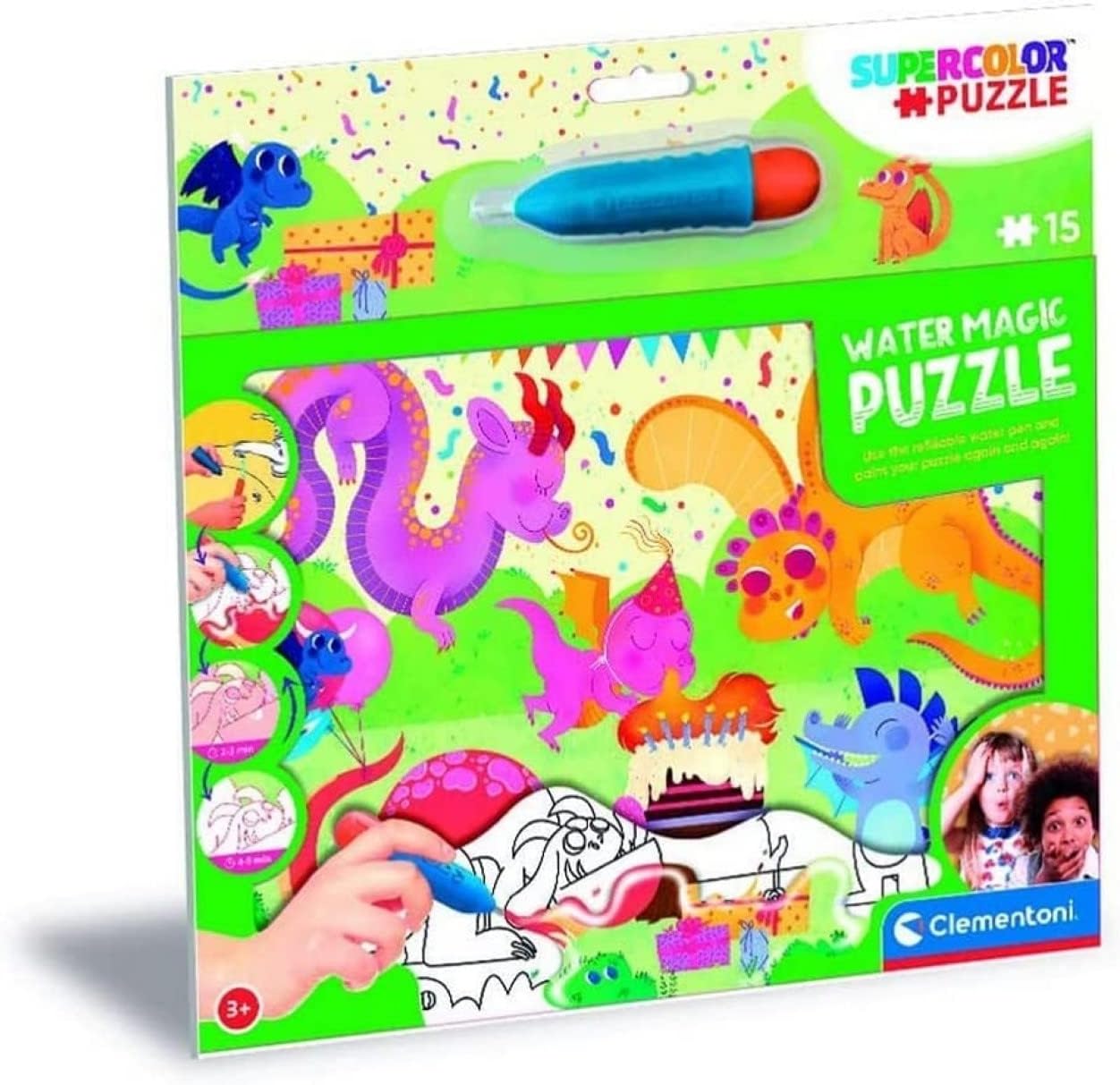 Alternative view of - 22245-15 Parça Water Frame Puzzle - Baby Dragons