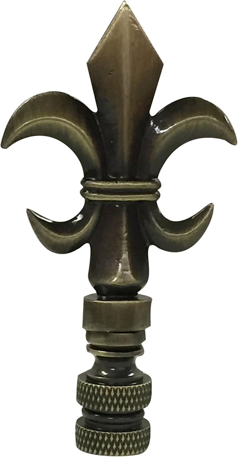 Royal Designs Fleur De Lis 8,25 cm Abajur Ucu Abajur, Antik Pirinç - Görsel 3