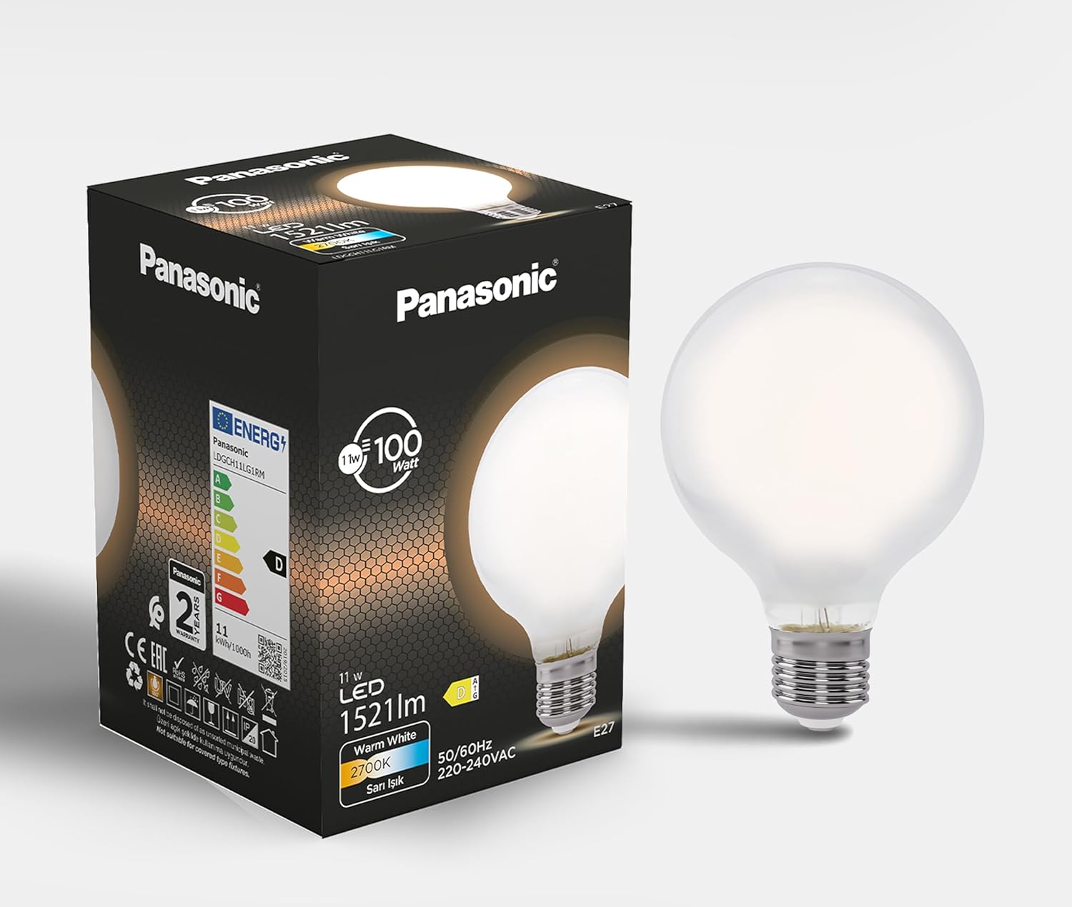 Alternative view of Filament Ampul E27 11W 1521LM 2700K Milky