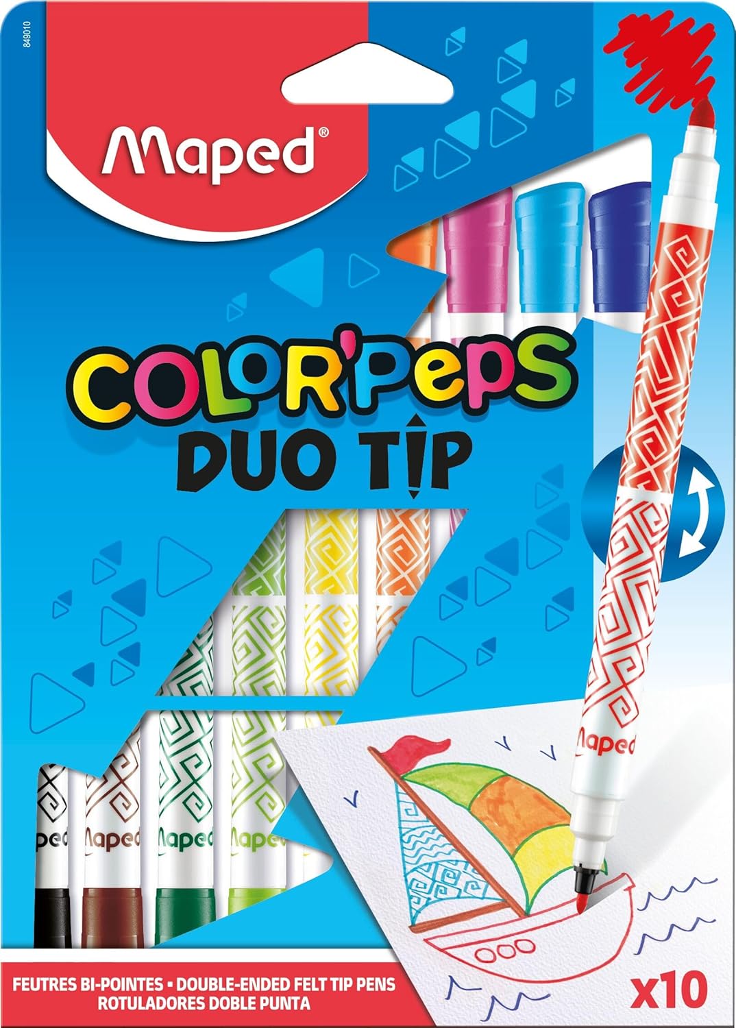 Alternative view of 849010 COLOR PEPS DUO 10 RENK KEÇELİ KALEM