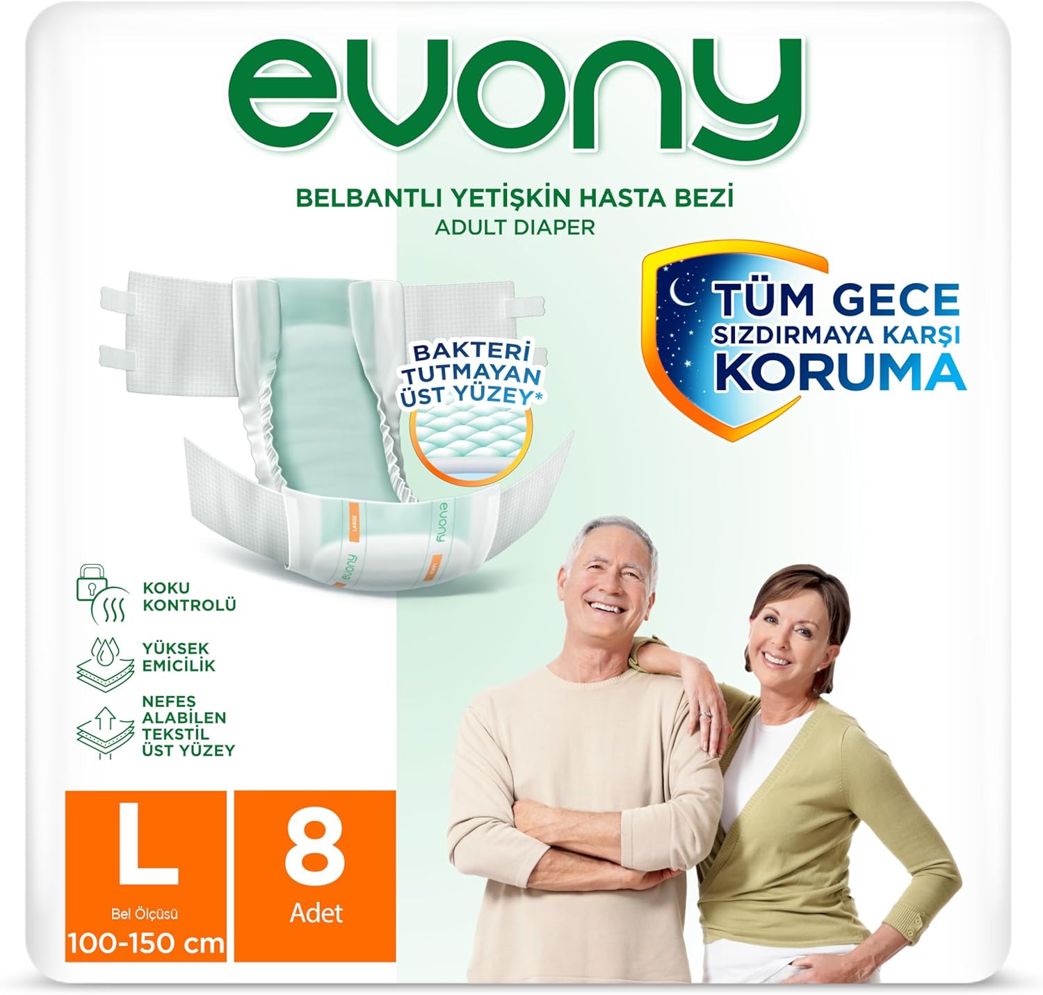 Yetişkin Bezi Bakteri Tutmayan Yüzey Large 8 li