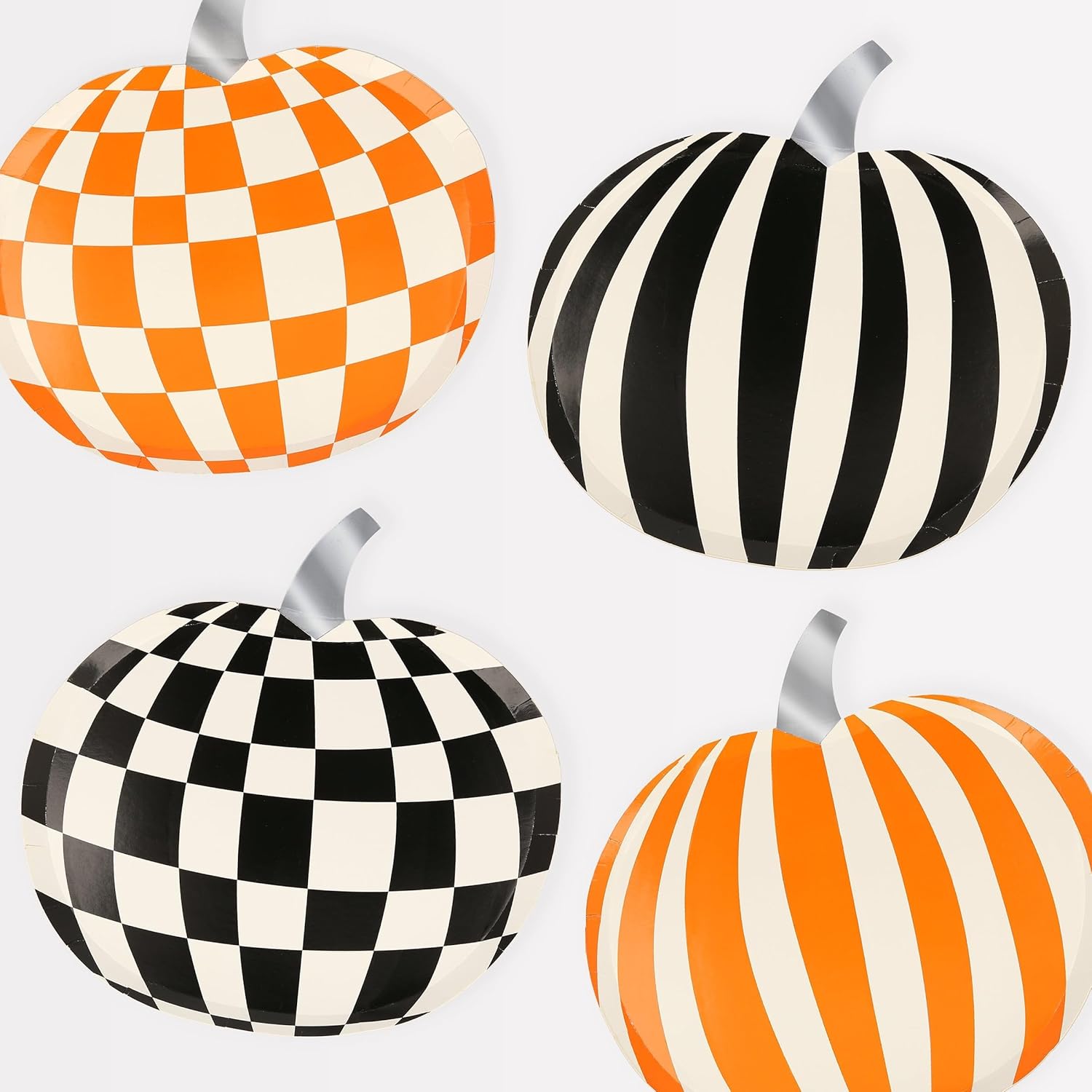 Alternative view of - Mod Pattern Pumpkin Plates - Modern Balkabağı Tabaklar (8'li)