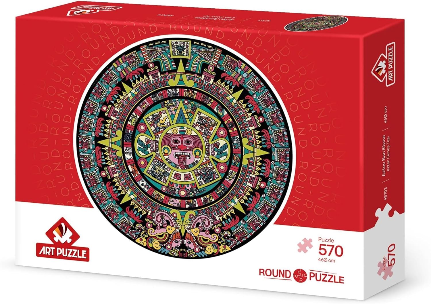 Aztek Güneş Taşı 570 Parça Round Puzzle - Görsel 3