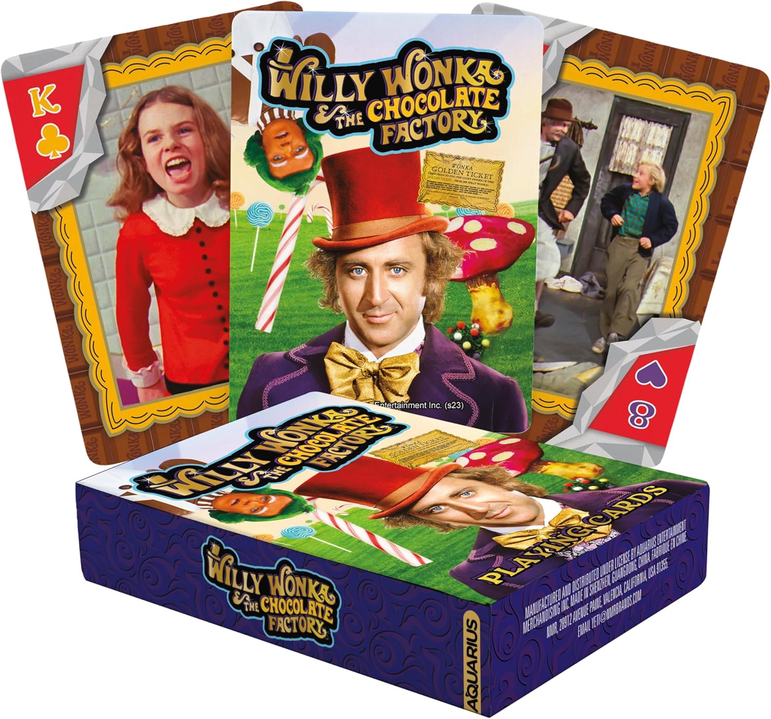 Alternative view of AQUARIUS Willy Wonka Oyun Kartları - Willy Wonka En Sevdiğiniz Kart Oyunları için Temalı Kart Destesi - Resmi  Willy Wonka Ürünleri ve Ürünleri