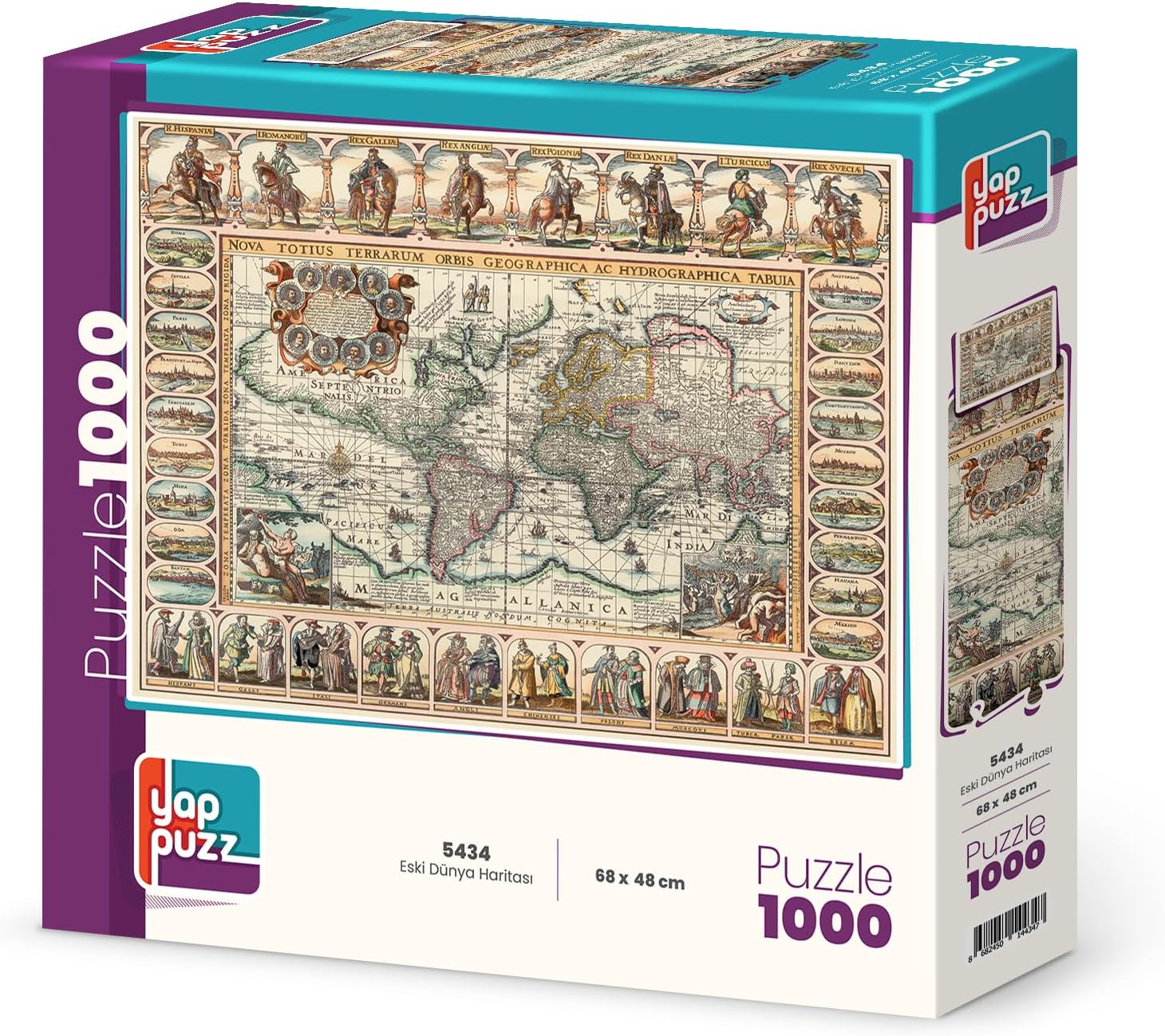 Eski Dünya Haritası 1000 Parça Puzzle - Görsel 3