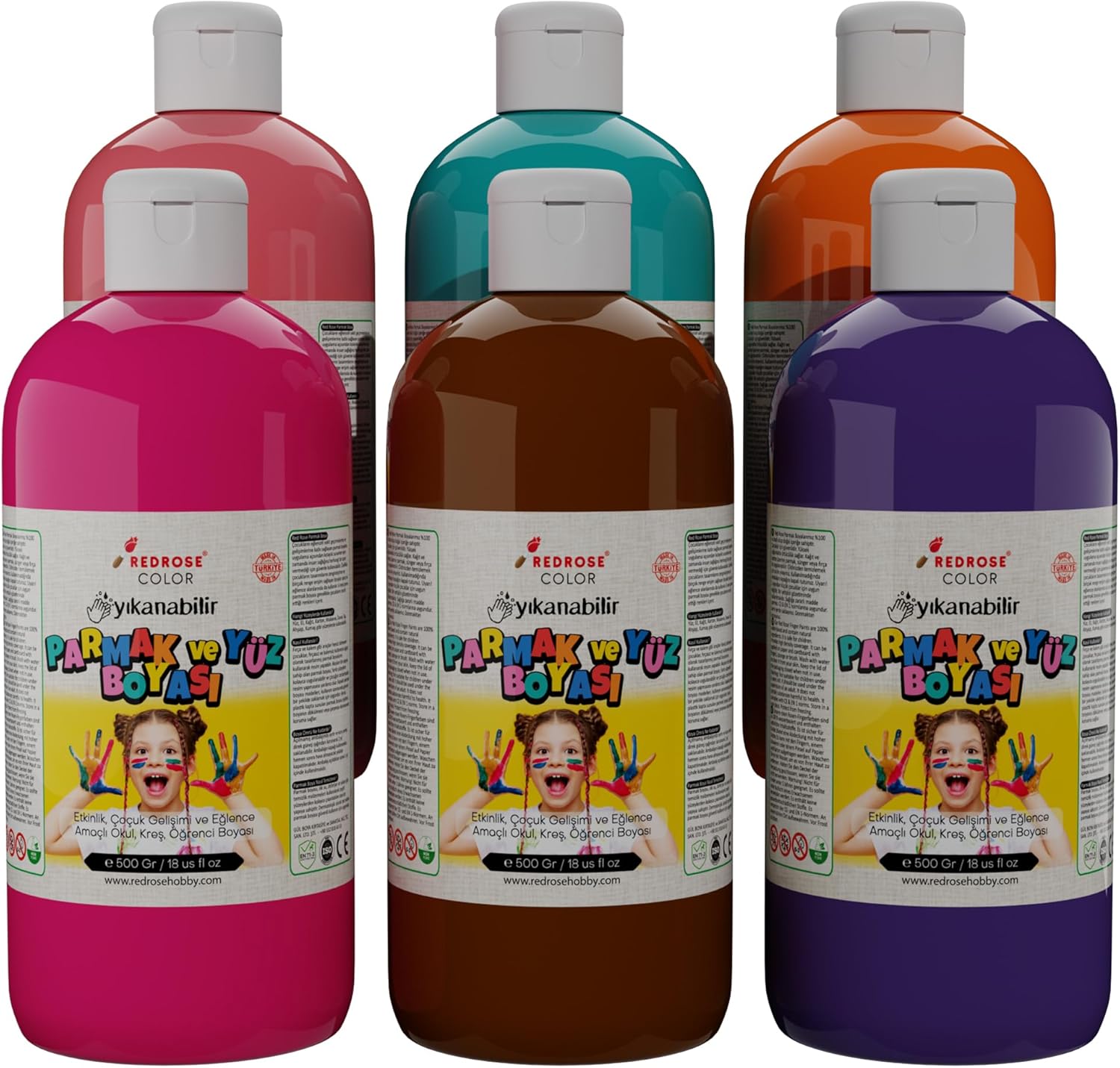 Alternative view of Tamamlayıcı Renkler Parmak Boyası 6'lı Set 6x500 gr