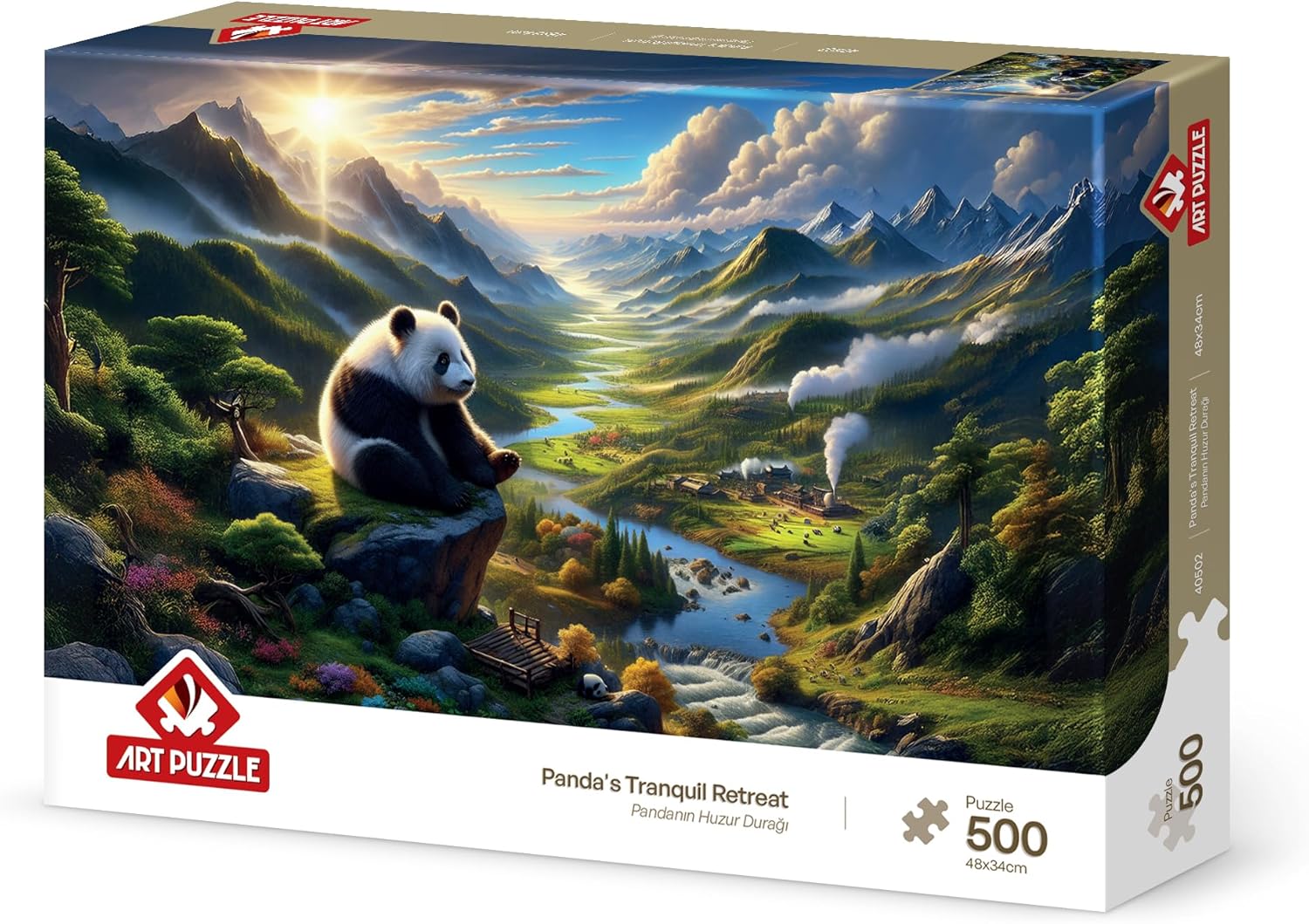 Pandanın Huzur Durağı 500 Parça Puzzle - Görsel 3