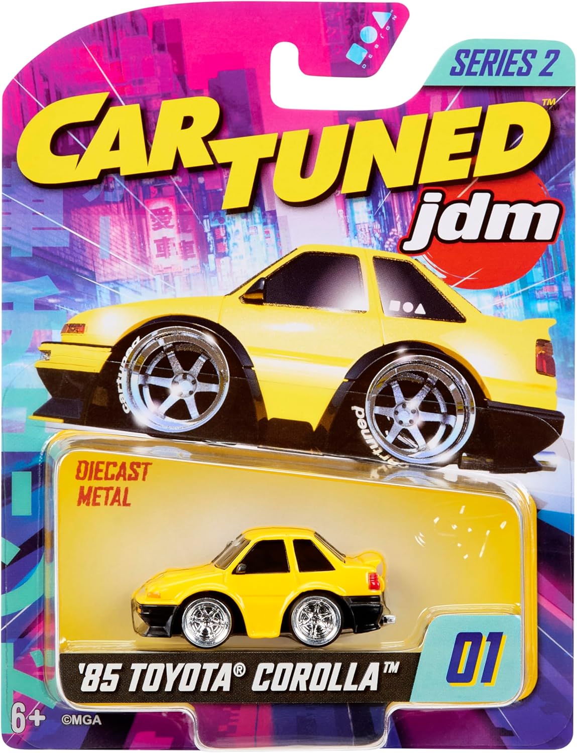 CarTuned JDM Seri 2 1985 Corolla AE86, Sarı Coupe, Diecast Metal Oyuncak Araba, Arabası - Görsel 3
