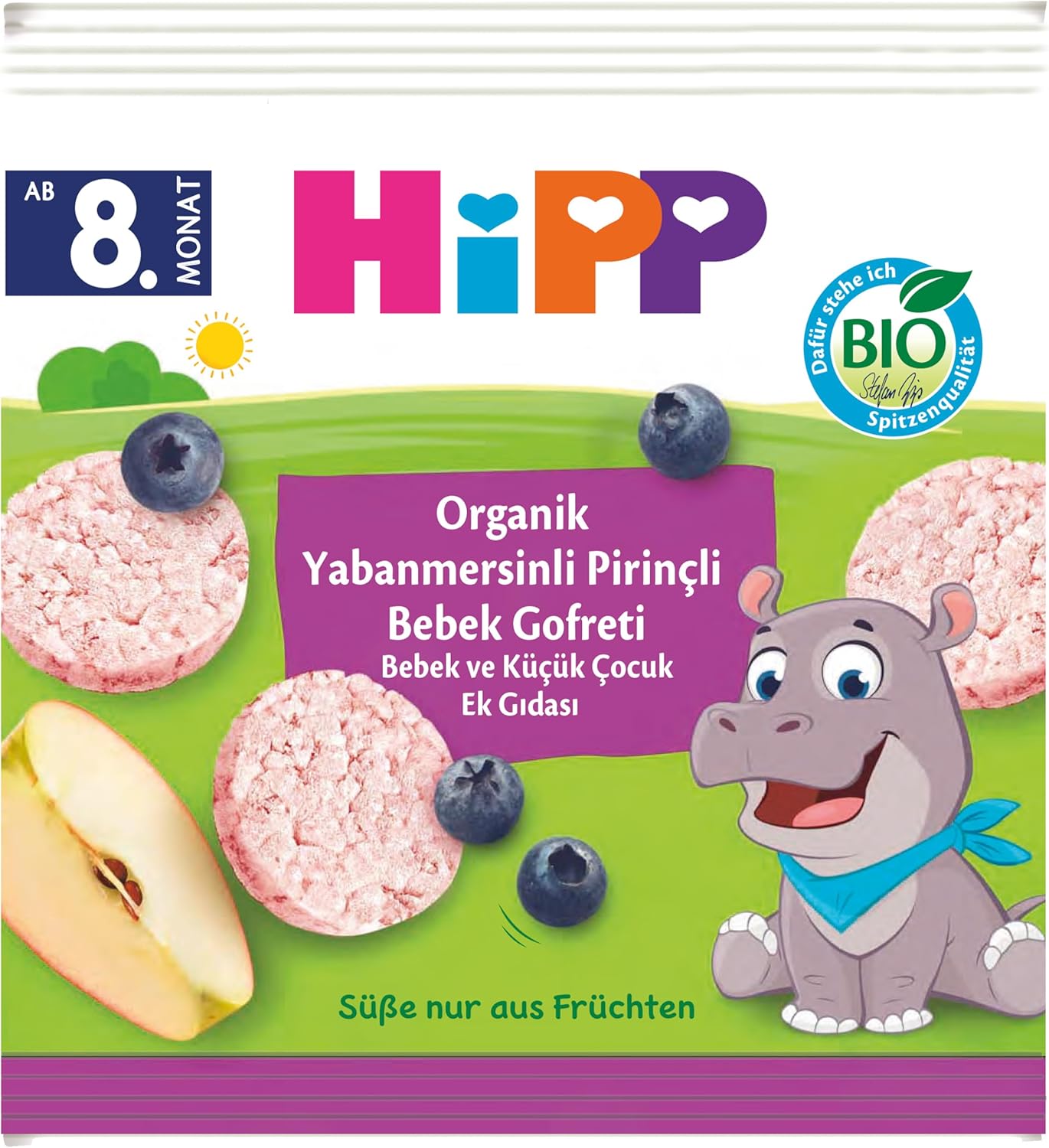 Organik Pirinçli Yabanmersinli Bebek Gofreti 30 gr