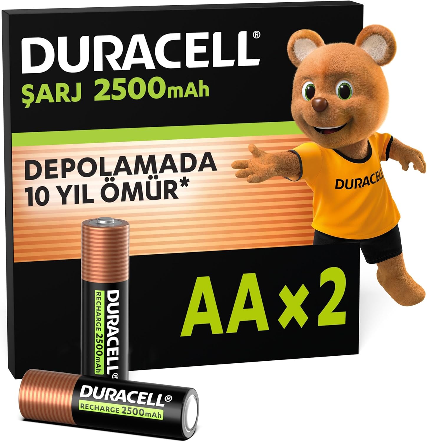 Alternative view of Şarj Edilebilir AA Kalem Pil (2'li Paket), 2500 mAh NiMH, Önceden Sarj Edilmiş, Şarj Edilebilir pilimiz