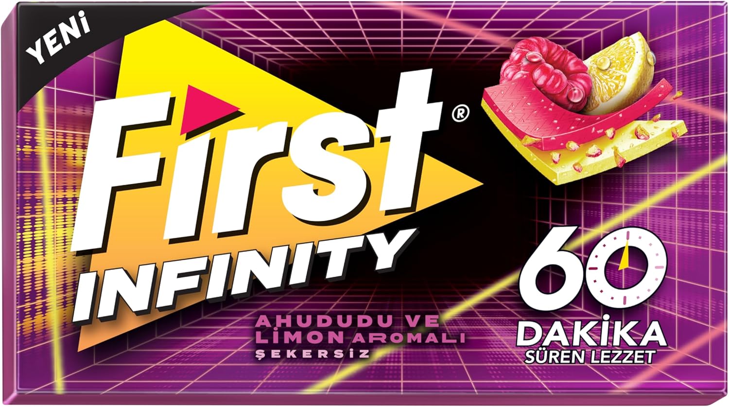 First Infinity 60 Dk Limon Ahududu Aromalı Şekersiz Sakız 27 gr