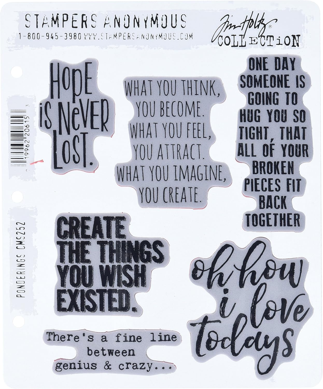 Alternative view of Anonim CMS252 Ponderings Tim Holtz Yapışkanlı Mühür, 17,8 x 21,6 cm, Şeffaf