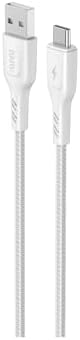 KNIT 2A Çıkış, USB-A to Type-C Şarj ve Data Aktarım Kablosu, Örgü Tasarım, 1 metre, Beyaz - Görsel 2
