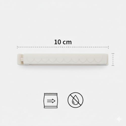 Poşet Klipsi 10 cm – Gıda Poşeti Kapatma Mandalı, 6 Adet Çok Amaçlı Plastik Klips, Mutfak ve Saklama için (Renkli Set)